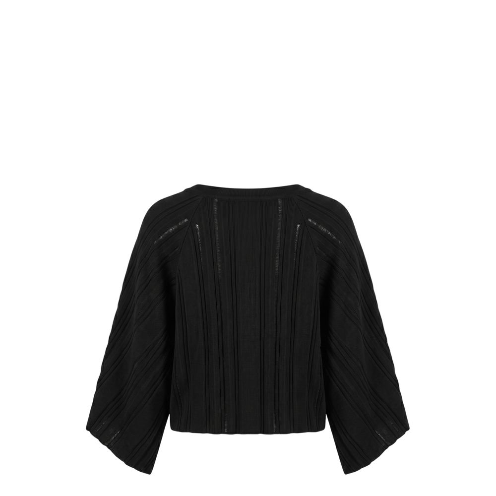 Malo Black Cotton Women Sweater