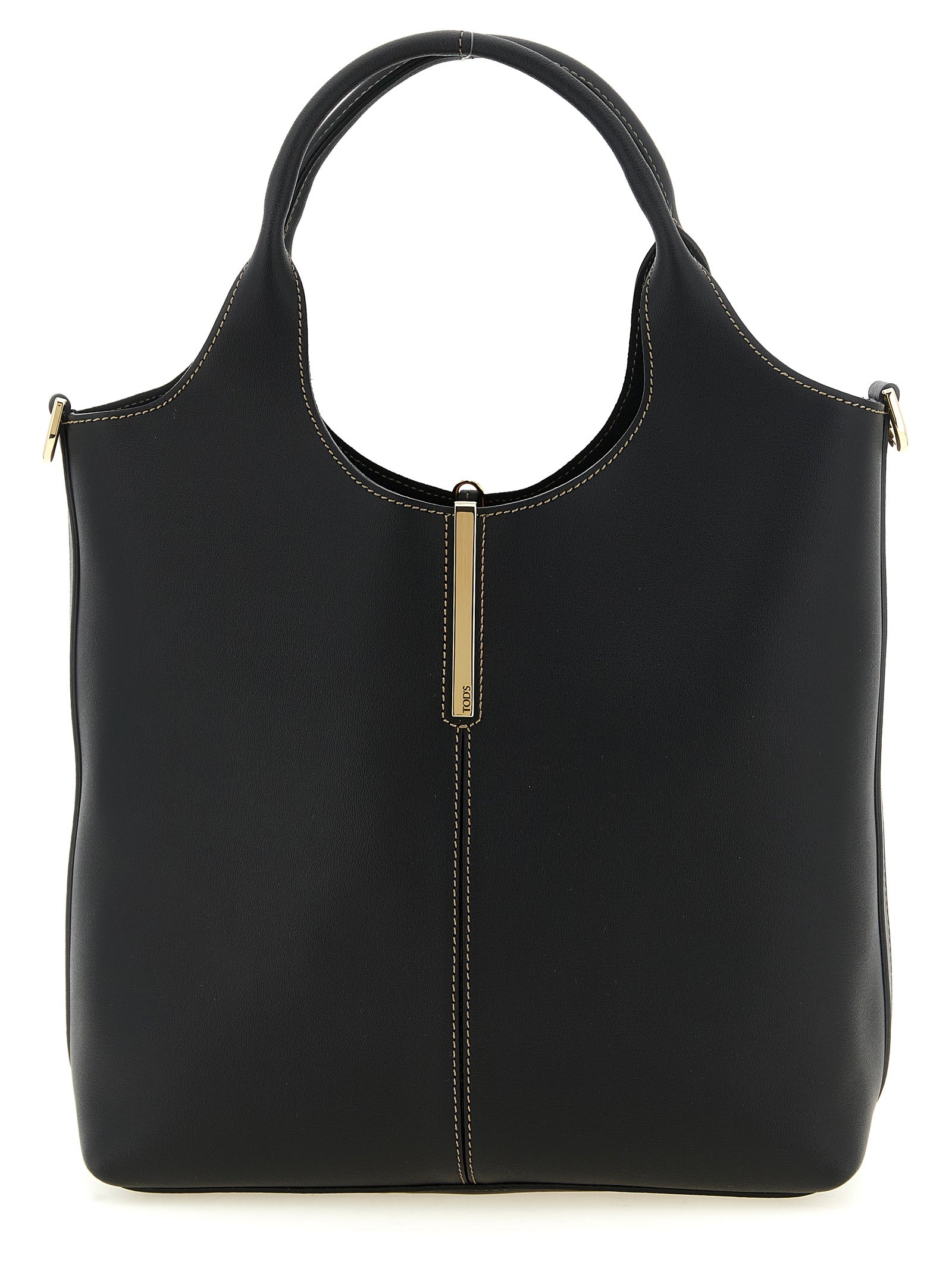 Tod's Black Calfskin Tote Bag