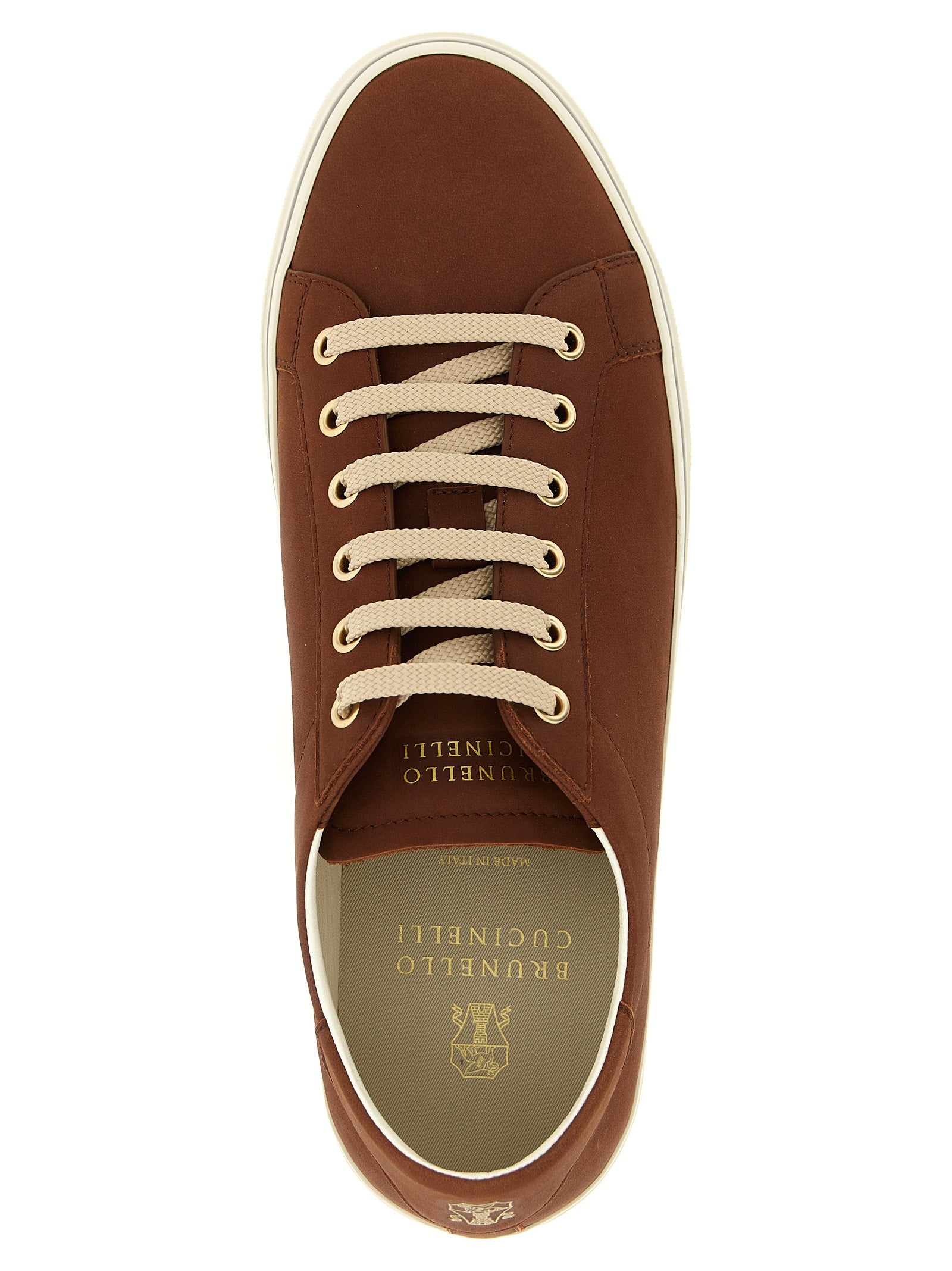 Brunello Cucinelli Brown Calfskin Low Top Sneakers