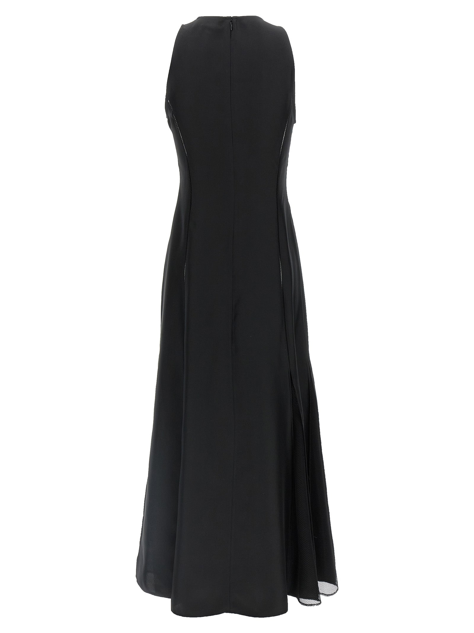 Loulou De Saison Black Silk Midi Dress