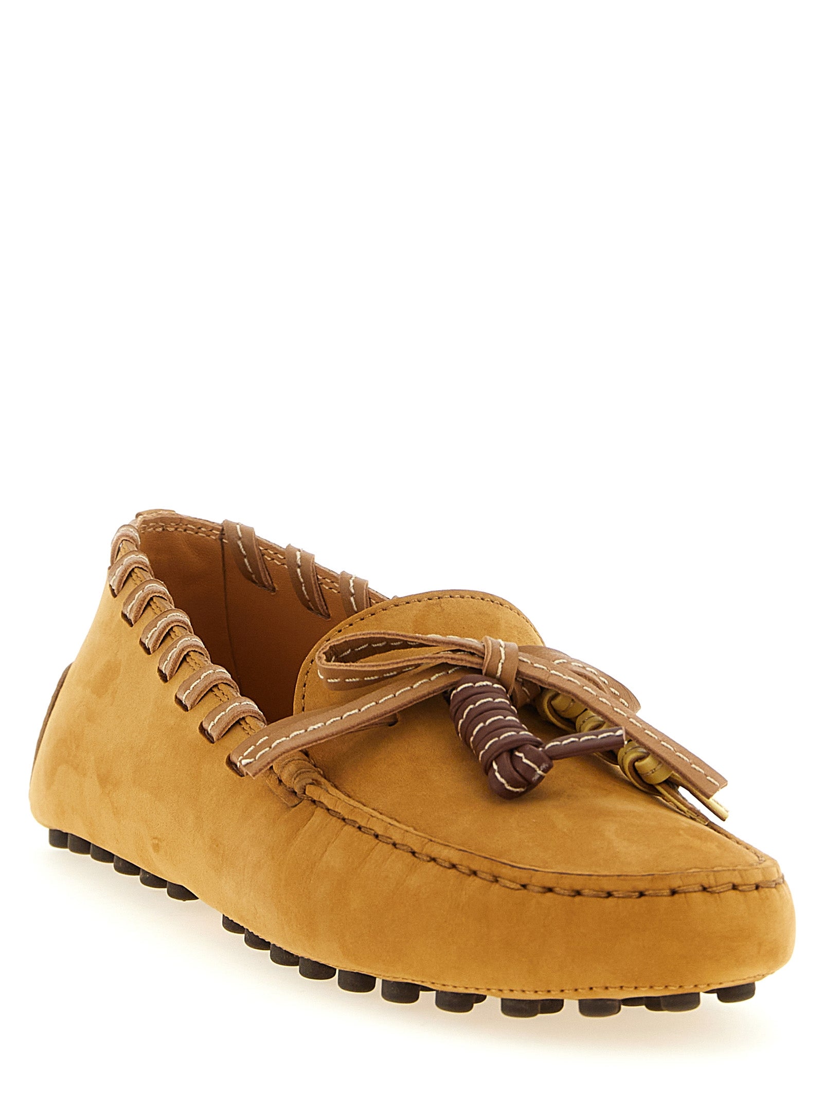 Tod's Beige Calfskin Slip-On Loafers