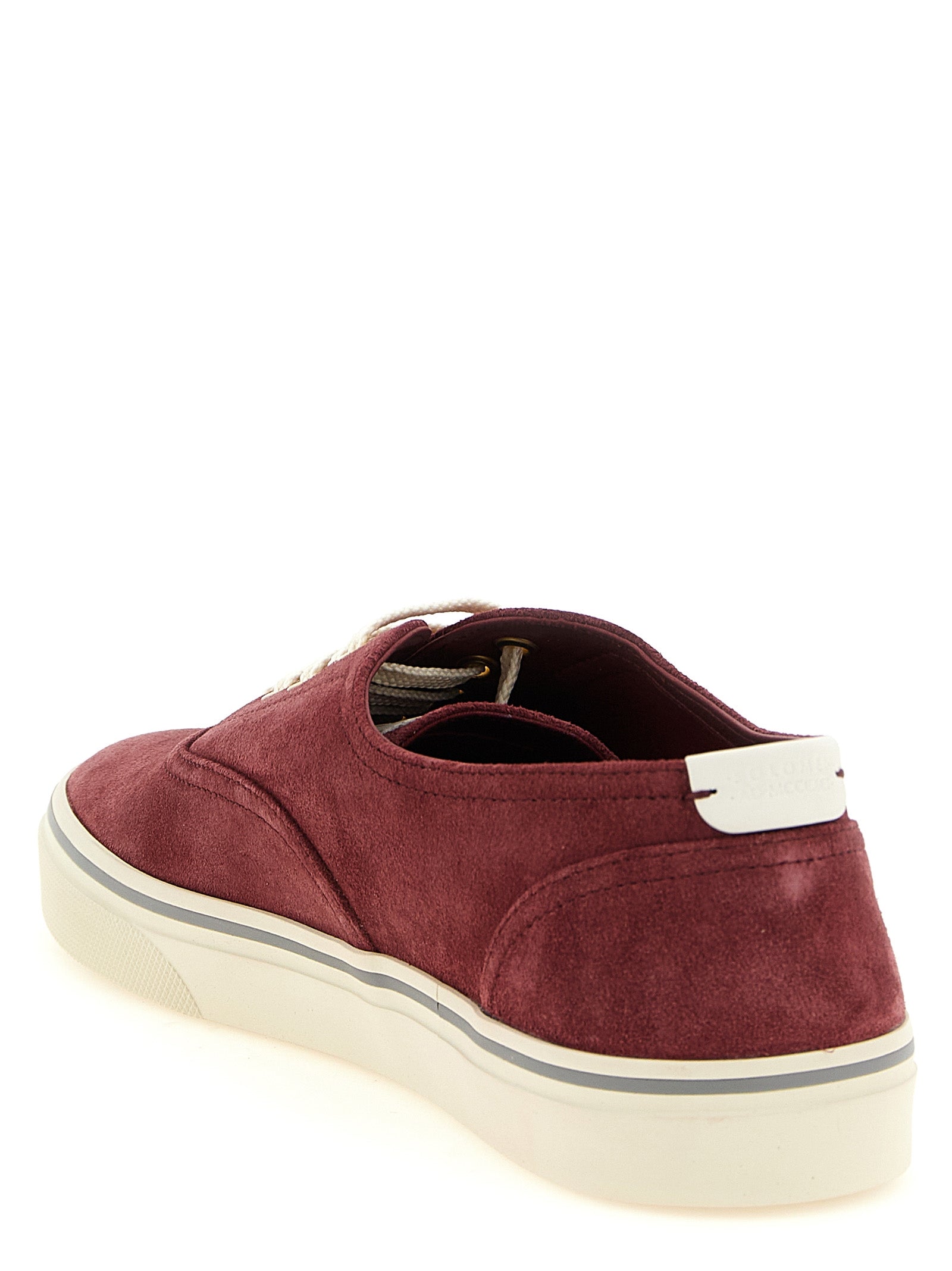Brunello Cucinelli Bordeaux Calfskin Low Top Sneakers