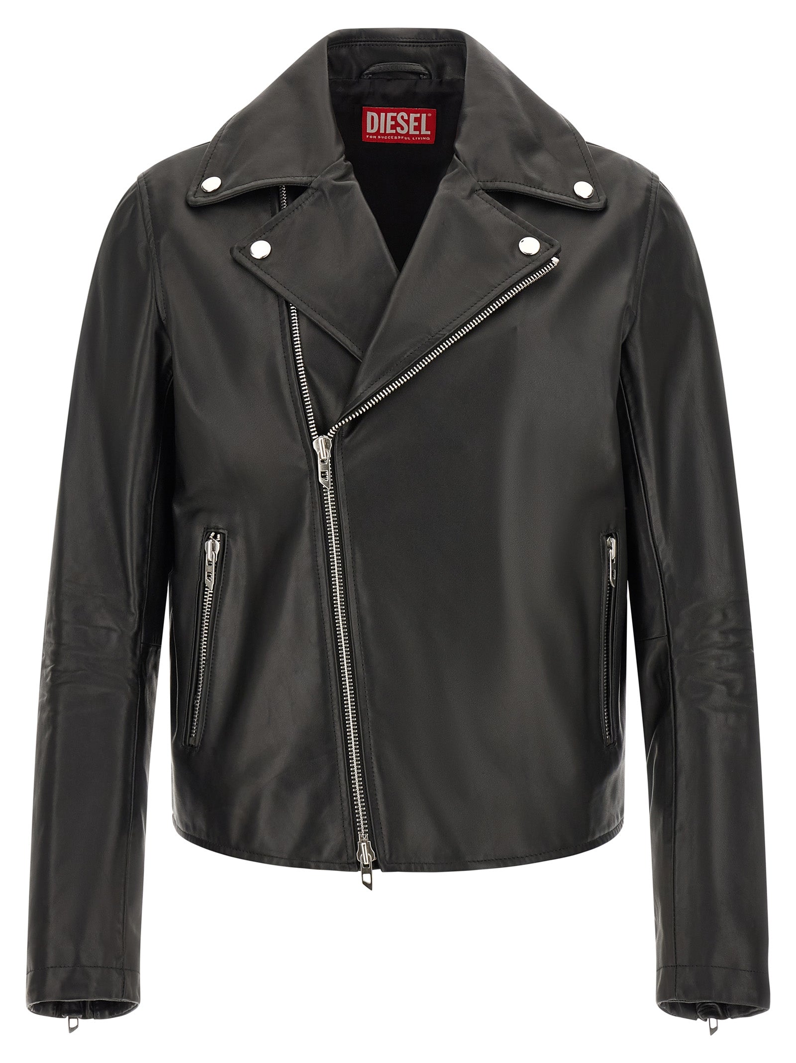 Diesel Black Cowhide Leather Jacket
