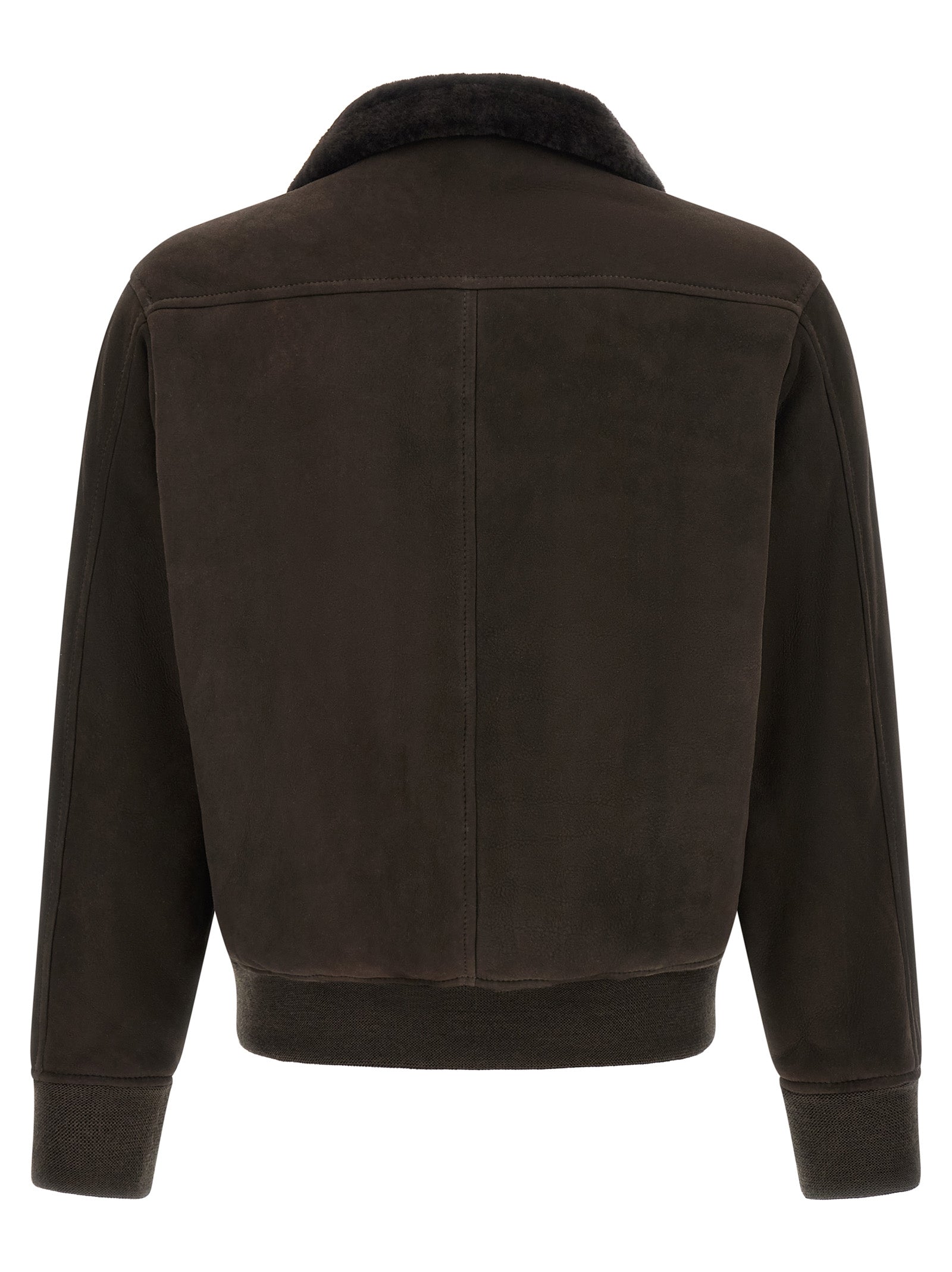 GIORGIO BRATO Brown Lamb Leather Leather Jacket