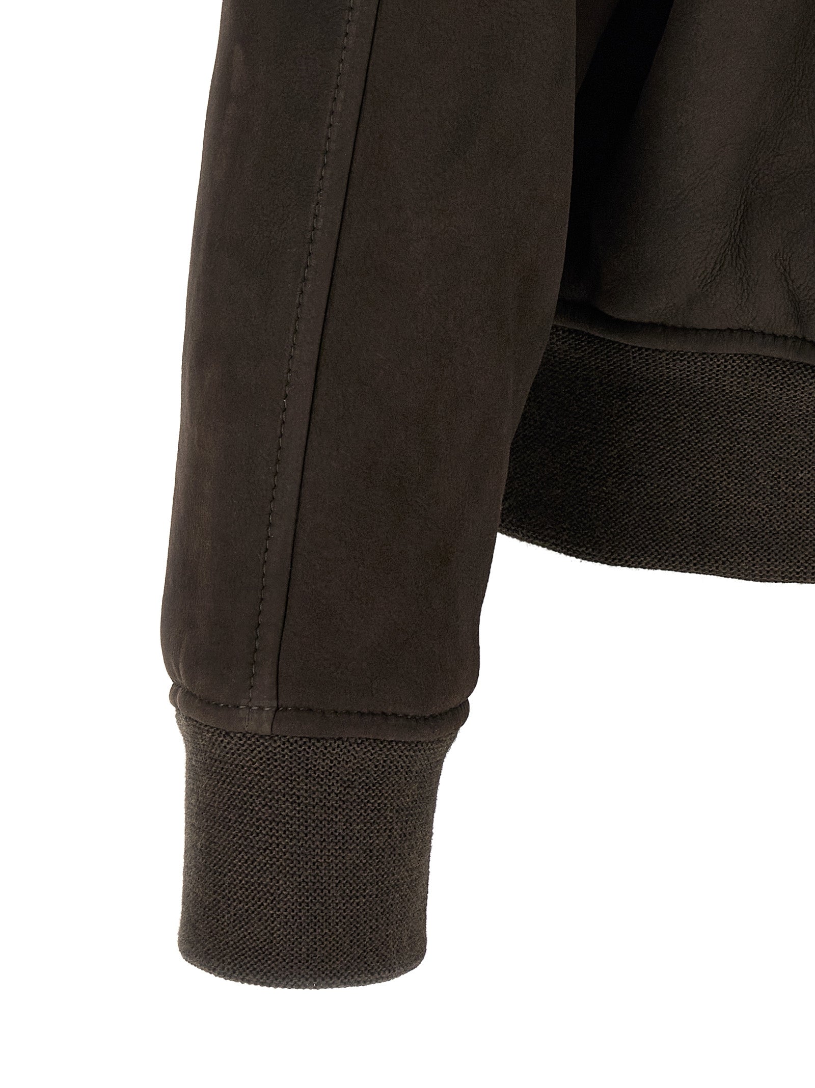 GIORGIO BRATO Brown Lamb Leather Leather Jacket