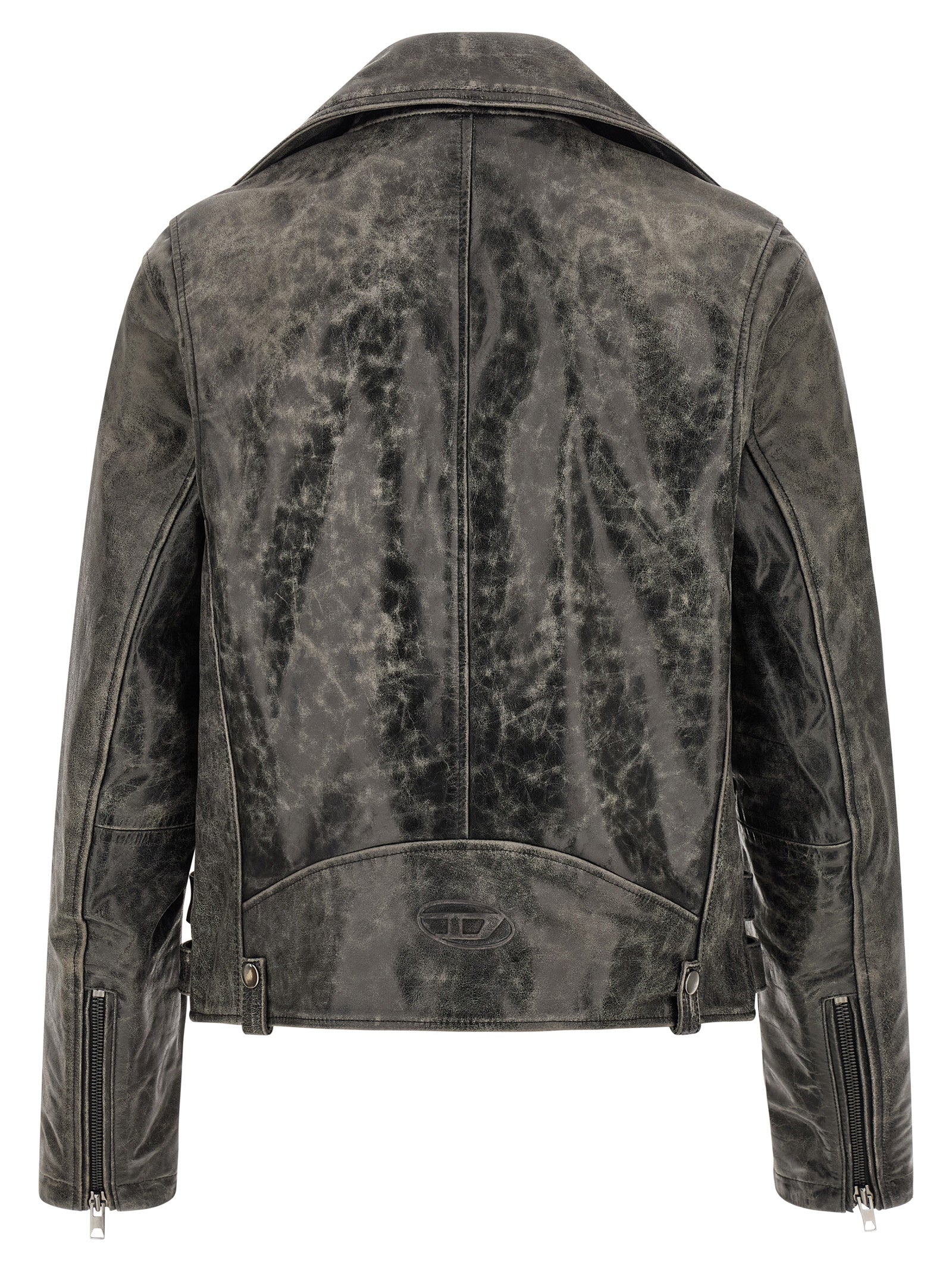 Diesel Gray Cowhide Leather Jacket