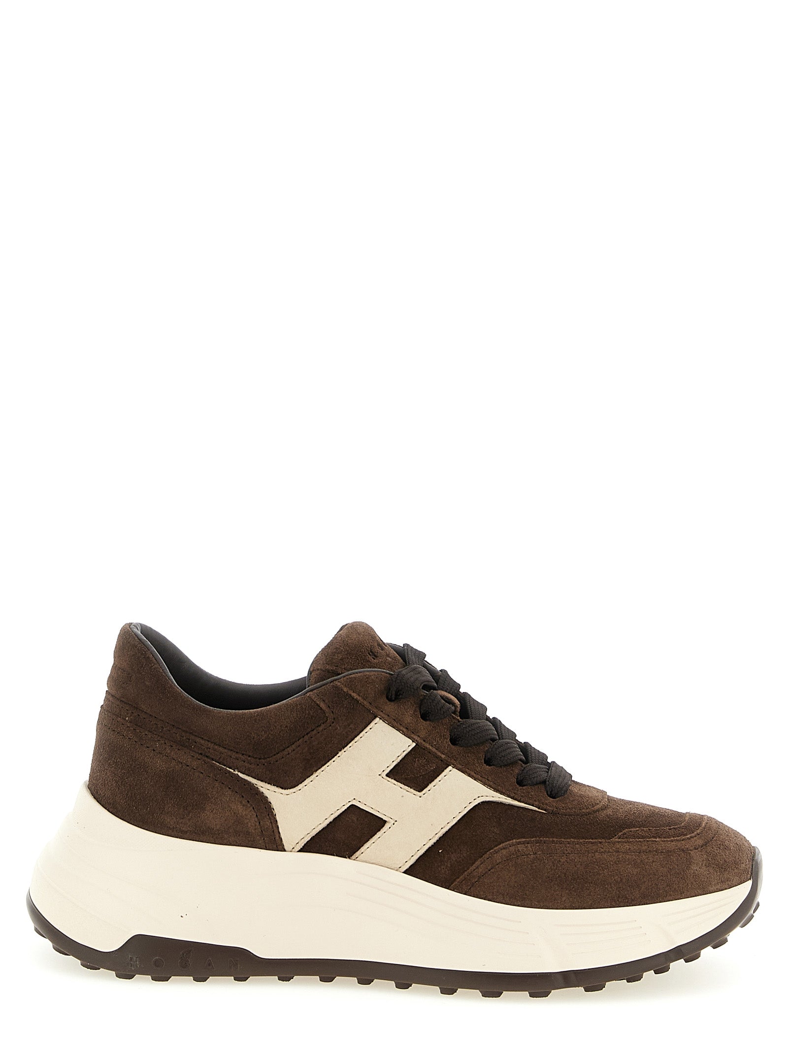 Hogan Brown Calfskin Athletic Sneakers