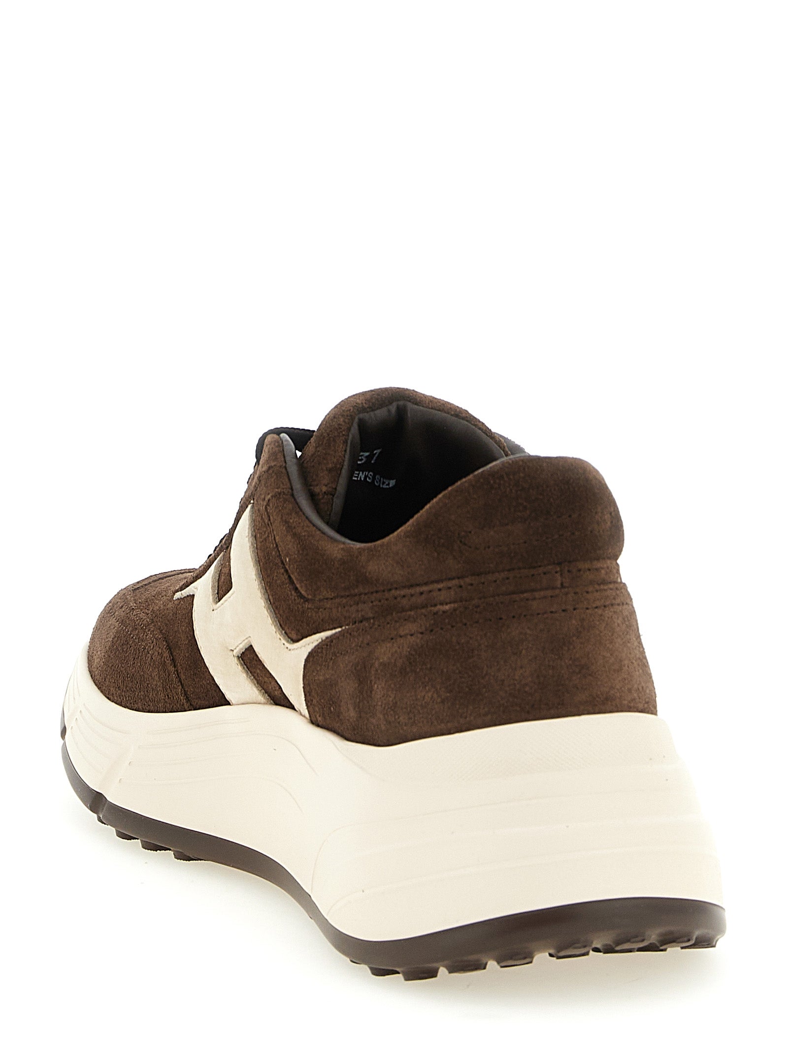 Hogan Brown Calfskin Athletic Sneakers
