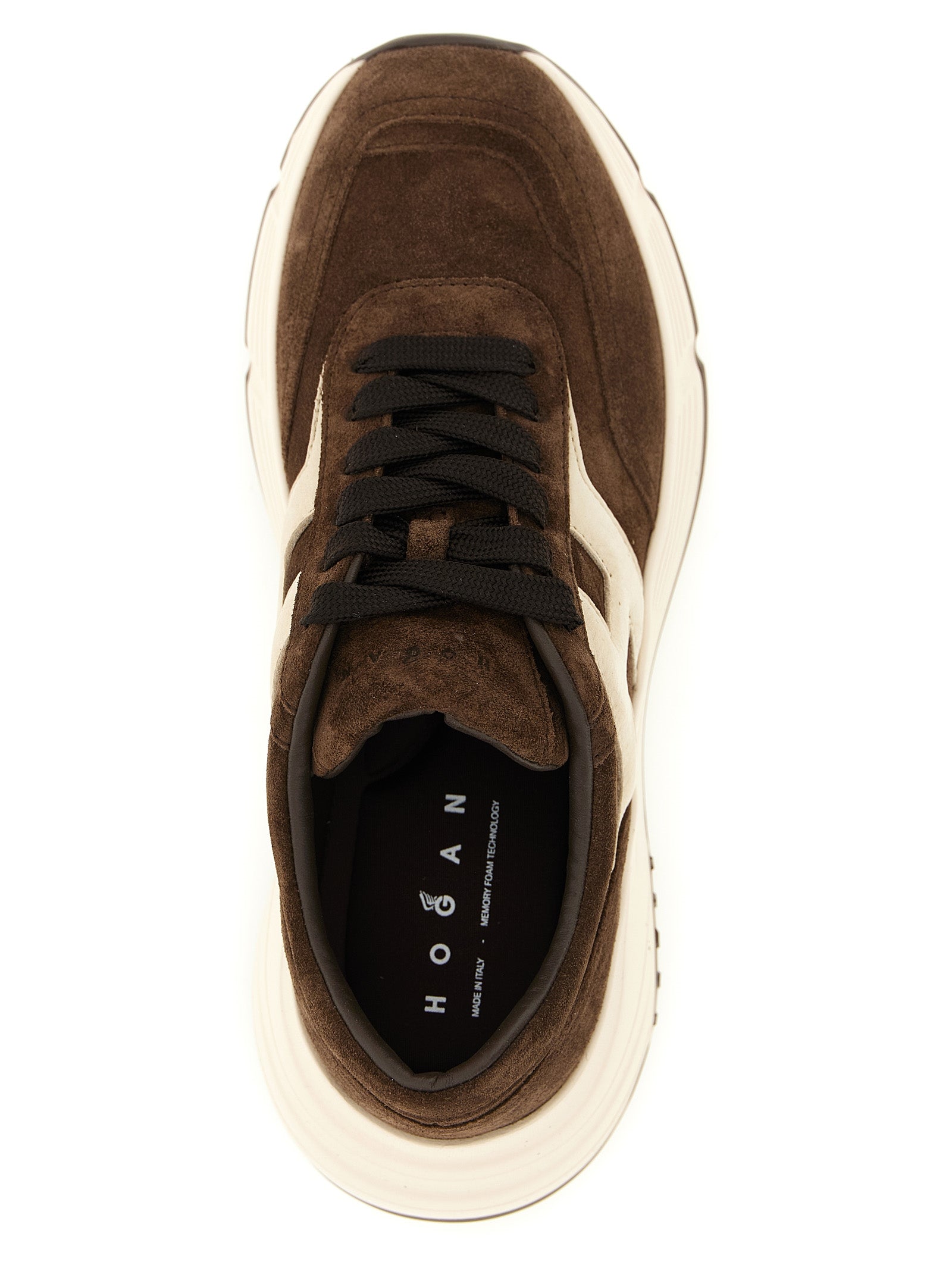Hogan Brown Calfskin Athletic Sneakers