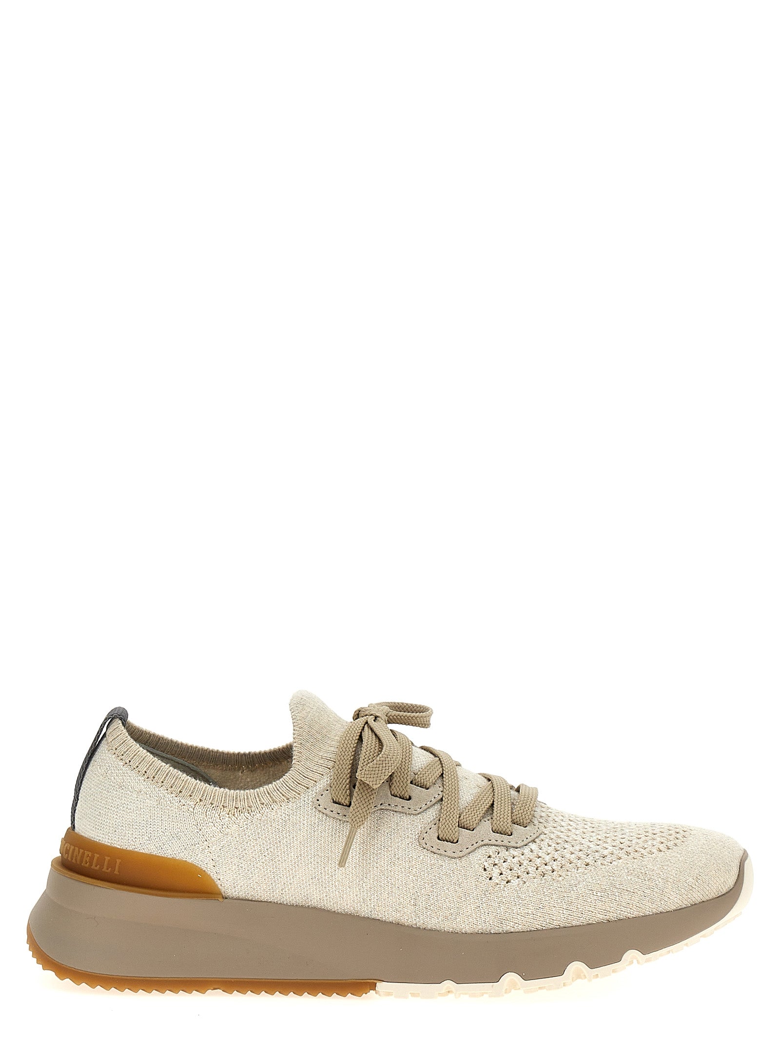 Brunello Cucinelli Beige Cotton Low Top Sneakers