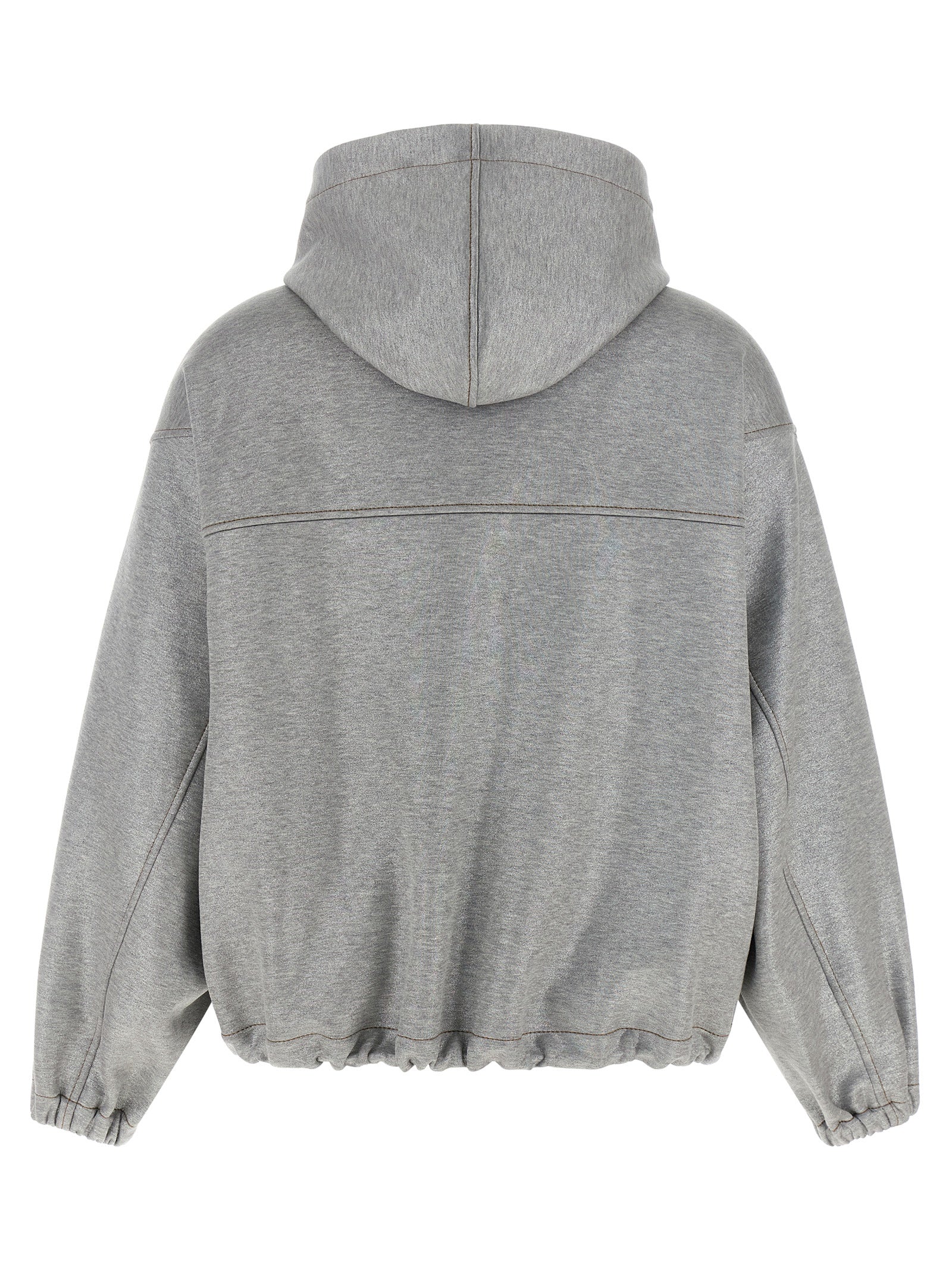Brunello Cucinelli Silver Cotton Bomber