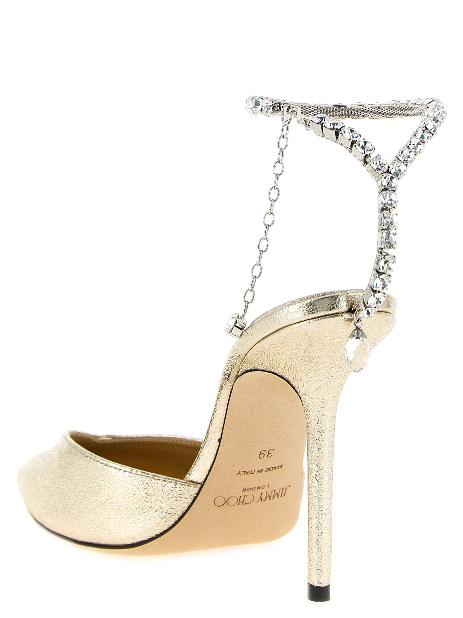 Jimmy Choo Gold Tencel High Heel Pumps