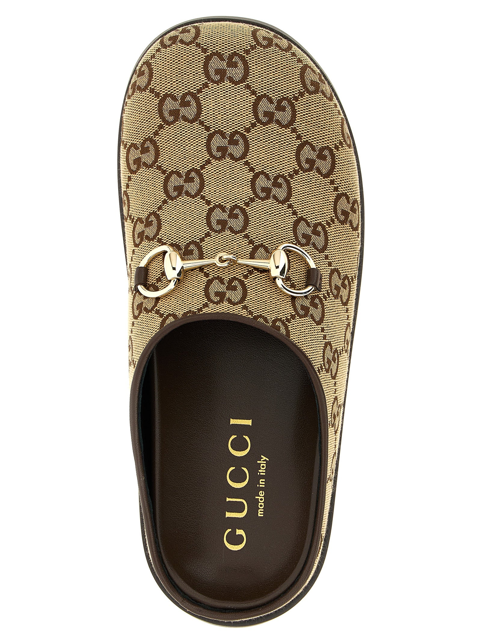 Gucci Beige Cotton Mules