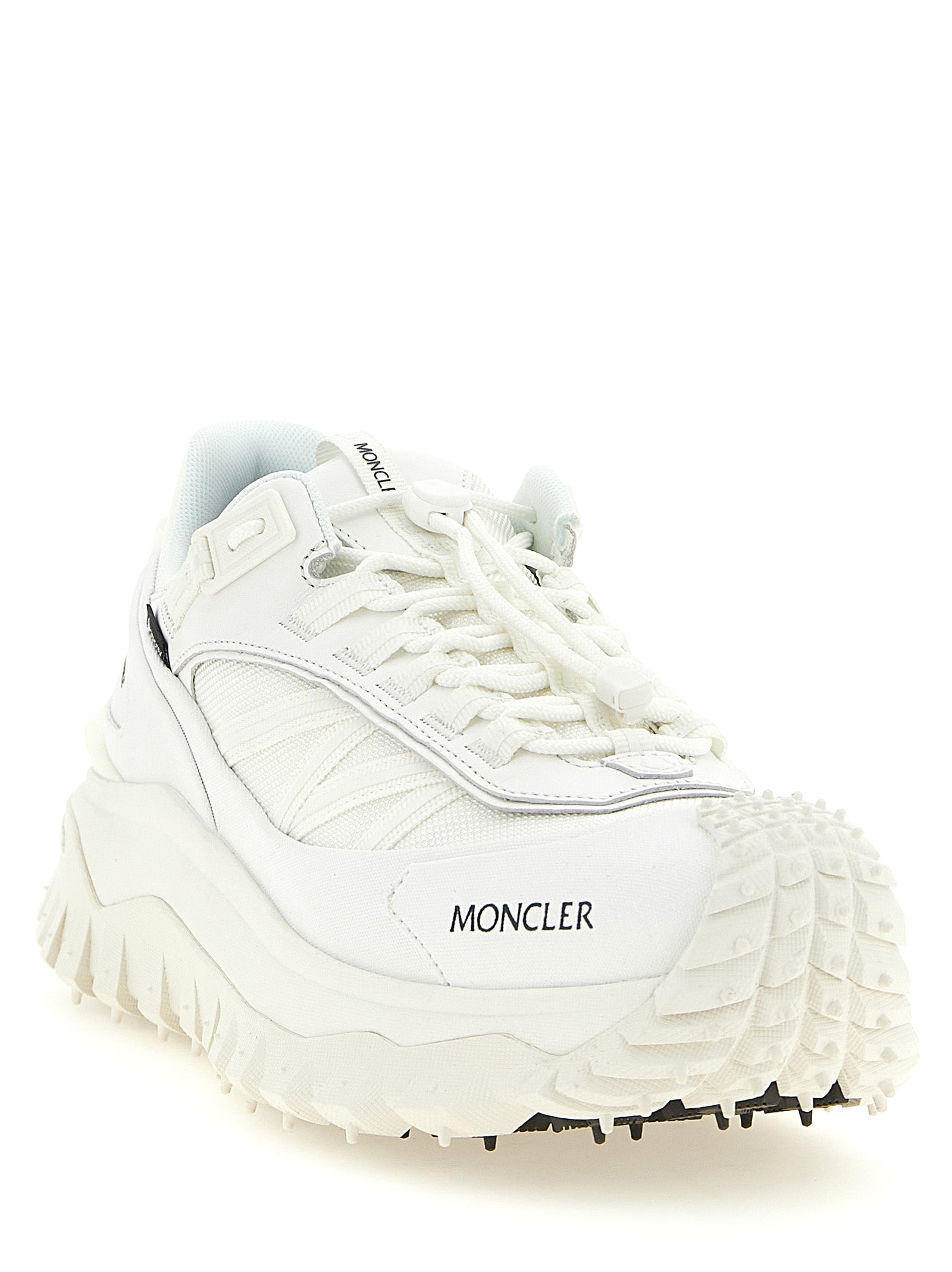 Moncler White Leather Athletic Sneakers