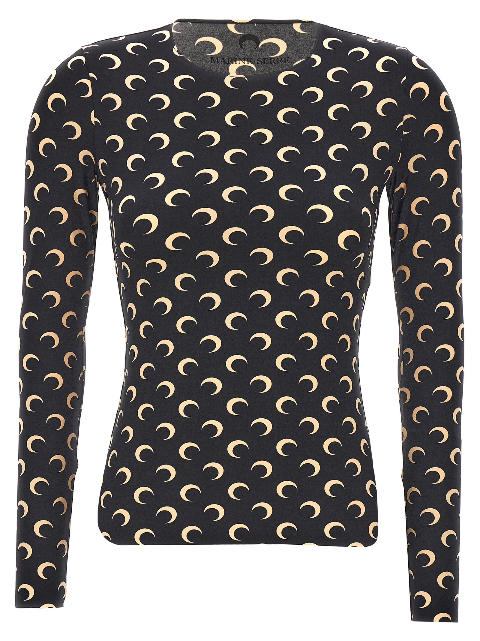 Marine Serre Black Polyamide Long Sleeve T-Shirt