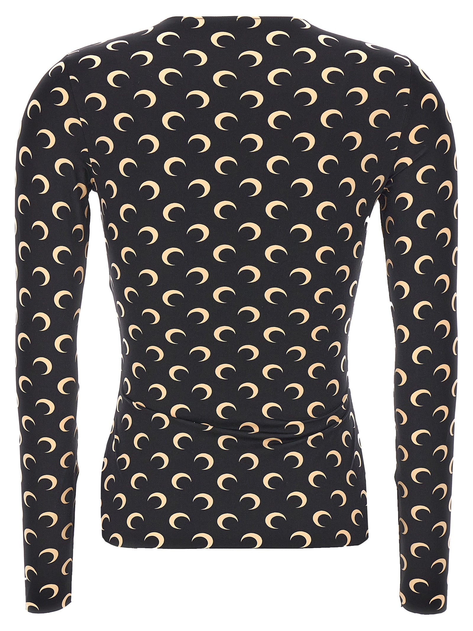 Marine Serre Black Polyamide Long Sleeve T-Shirt