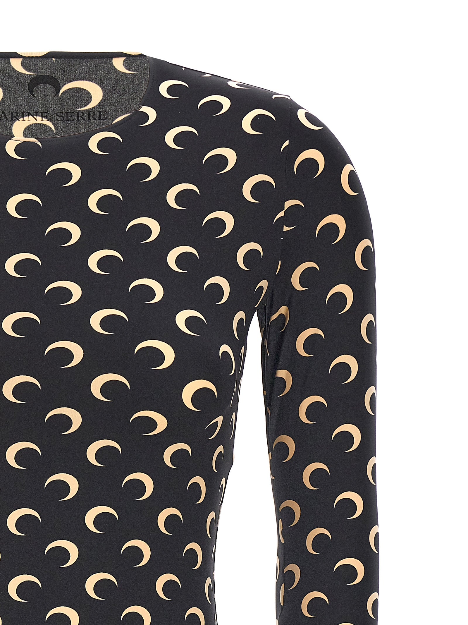Marine Serre Black Polyamide Long Sleeve T-Shirt