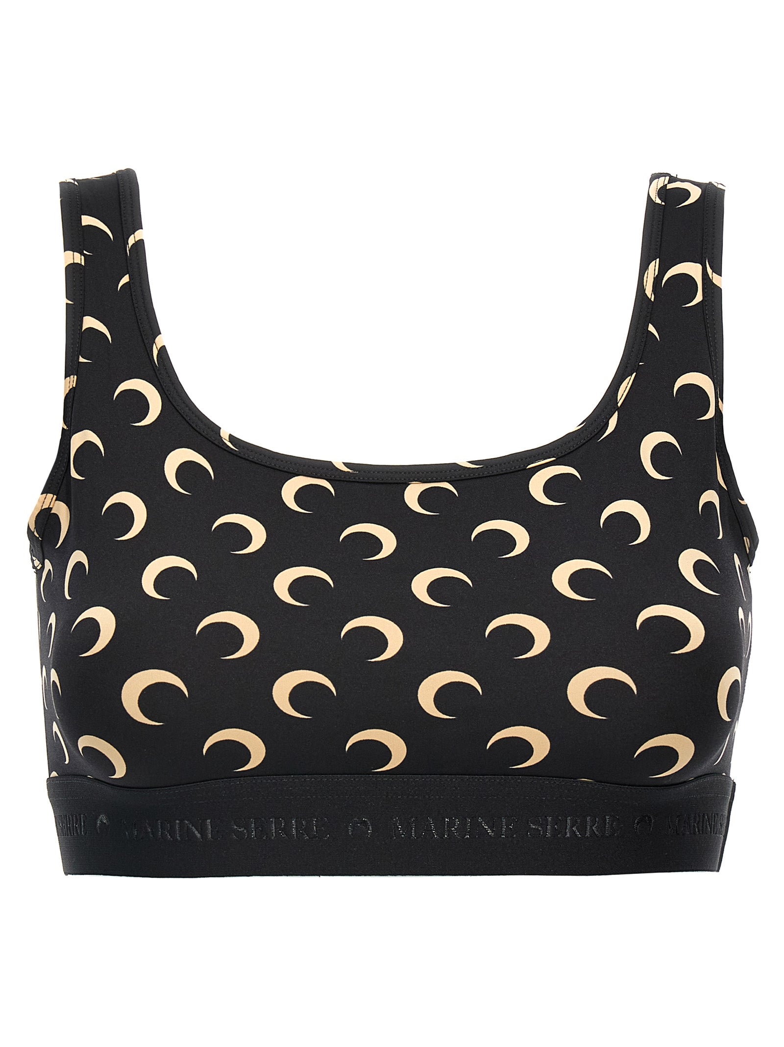Marine Serre Black Polyamide Sport Bra