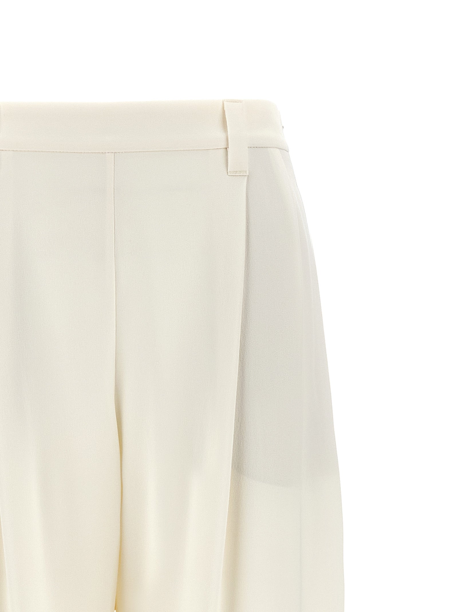 Brunello Cucinelli White Silk Casual Pants