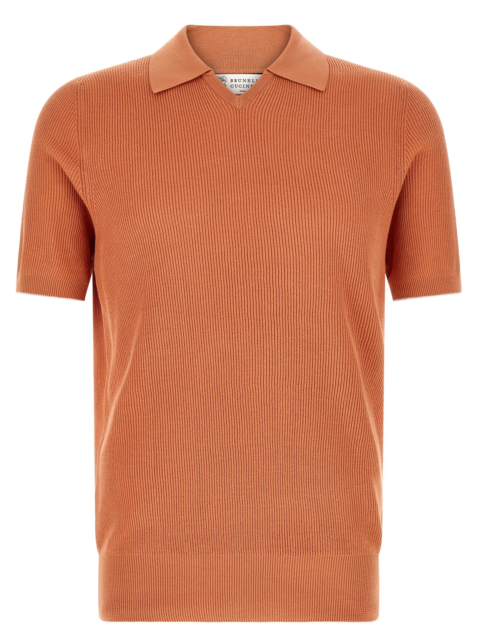 Brunello Cucinelli Orange Cotton Polo Shirt