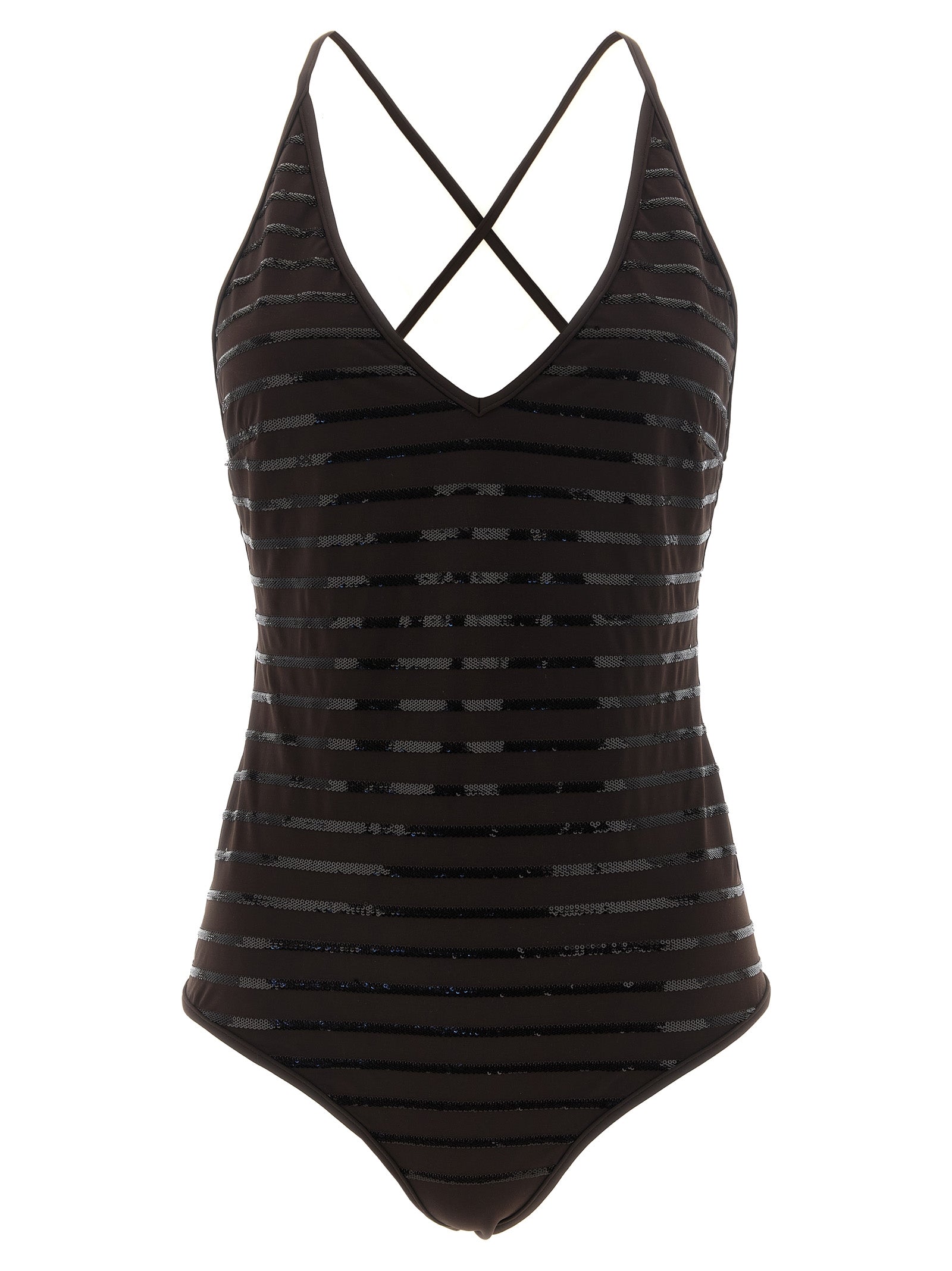 Brunello Cucinelli Brown Polyamide One-Piece Swimsuit