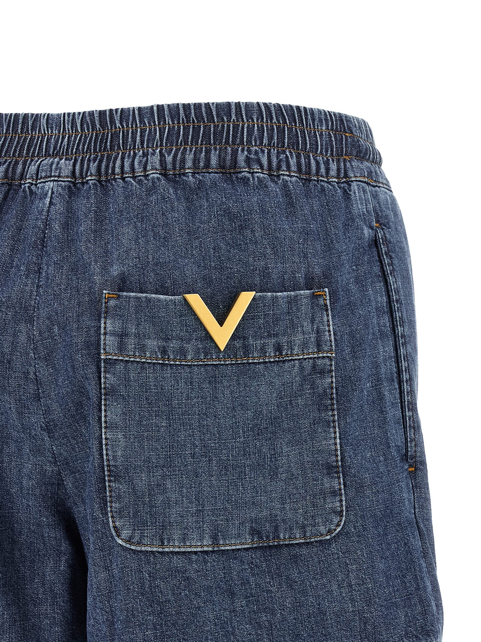 Valentino Garavani Blue Cotton Bermuda Shorts