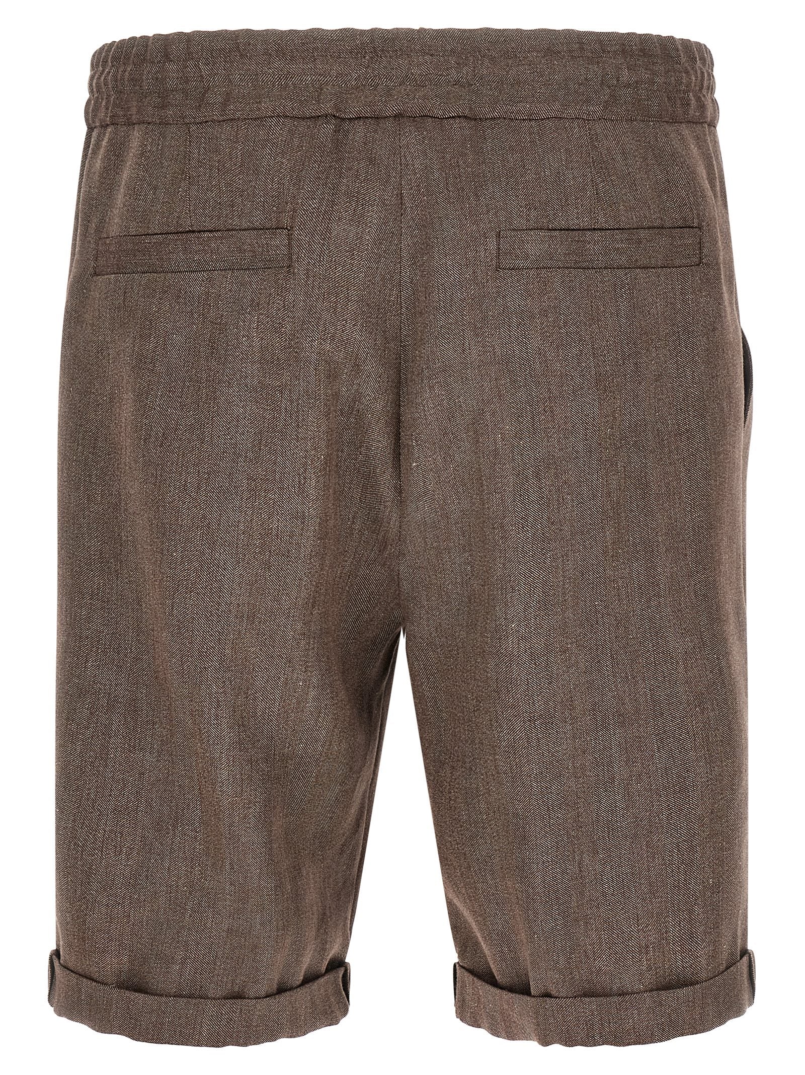 Brunello Cucinelli Brown Linen Bermuda Shorts
