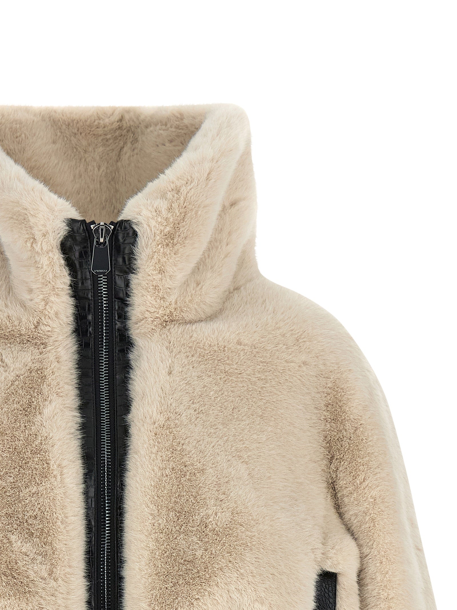 PINKO Beige Polyester Full-Length Jacket