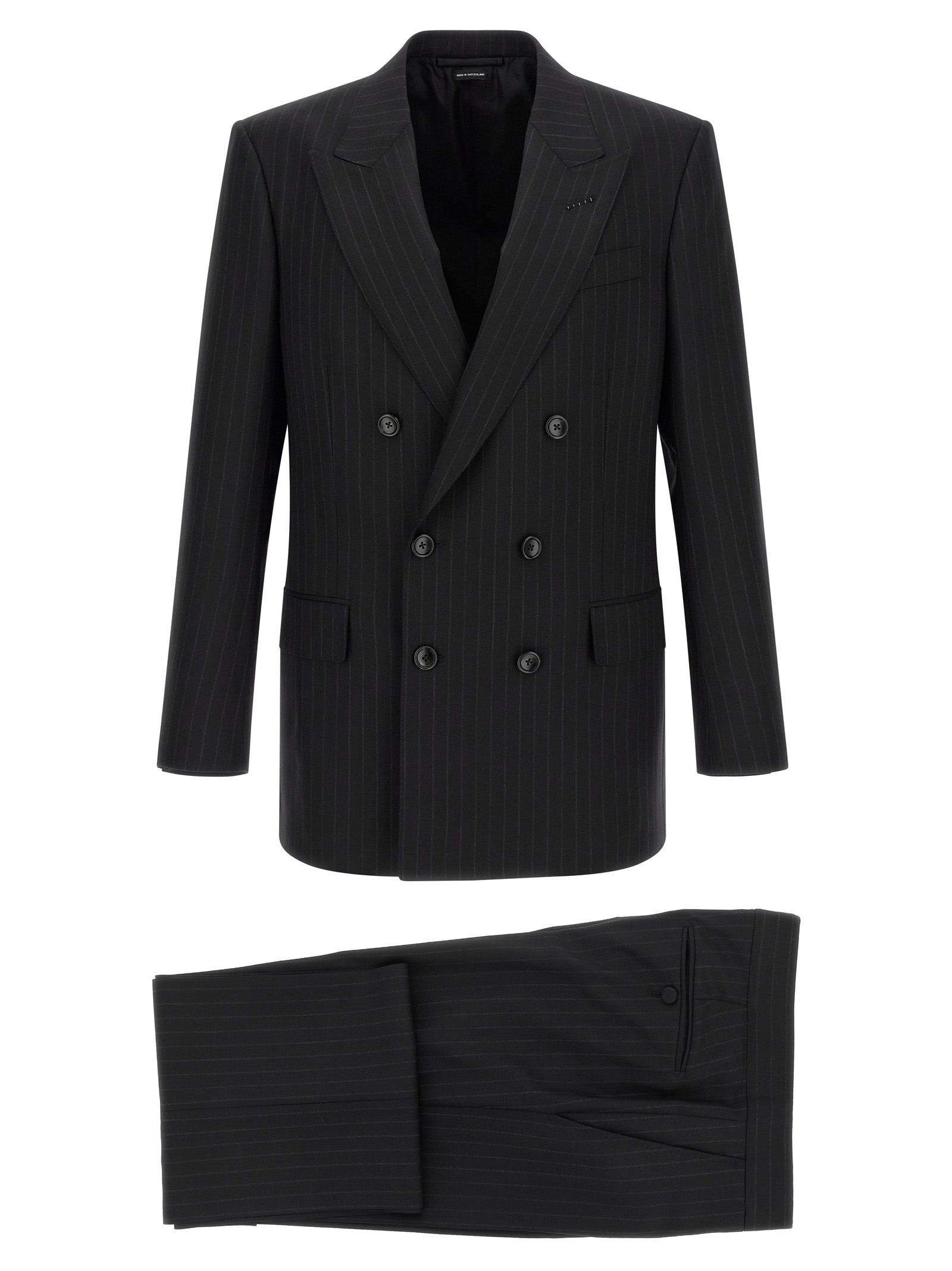 Tom Ford Black Wool Two-Piece Suit