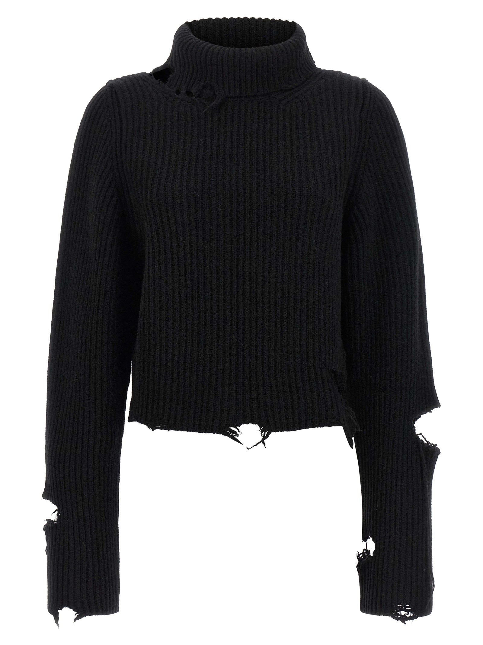Haikure Black Merino Wool Cardigan