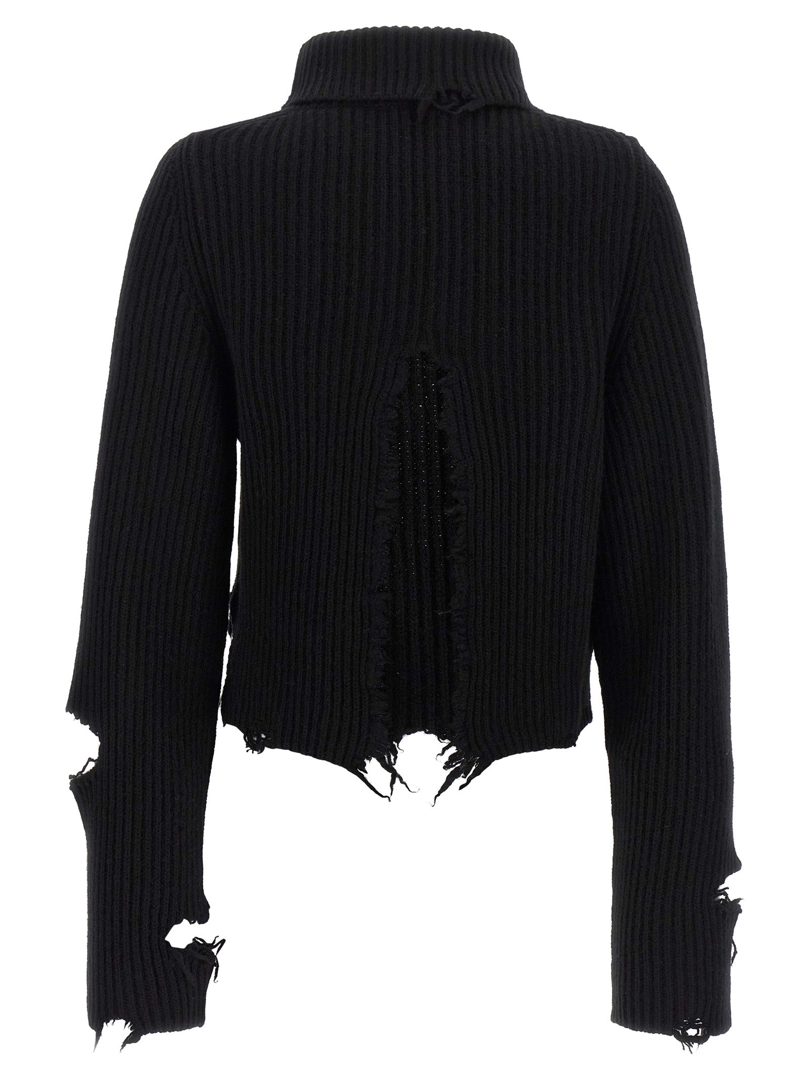 Haikure Black Merino Wool Cardigan