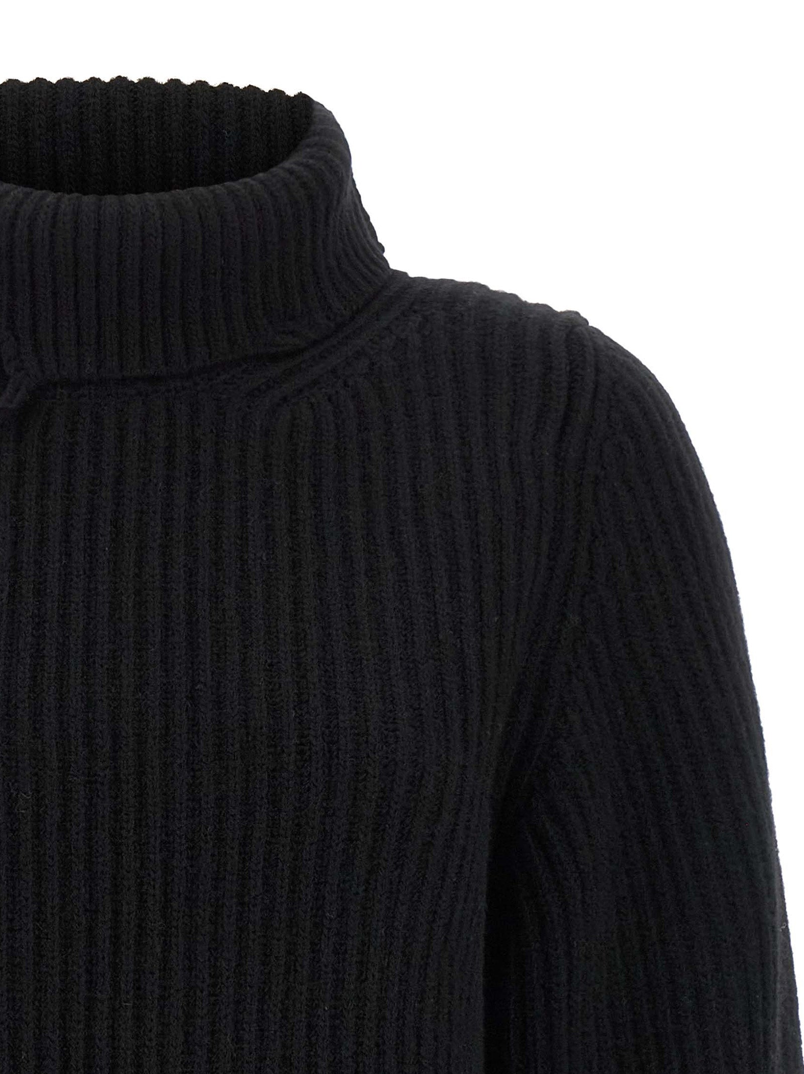 Haikure Black Merino Wool Cardigan