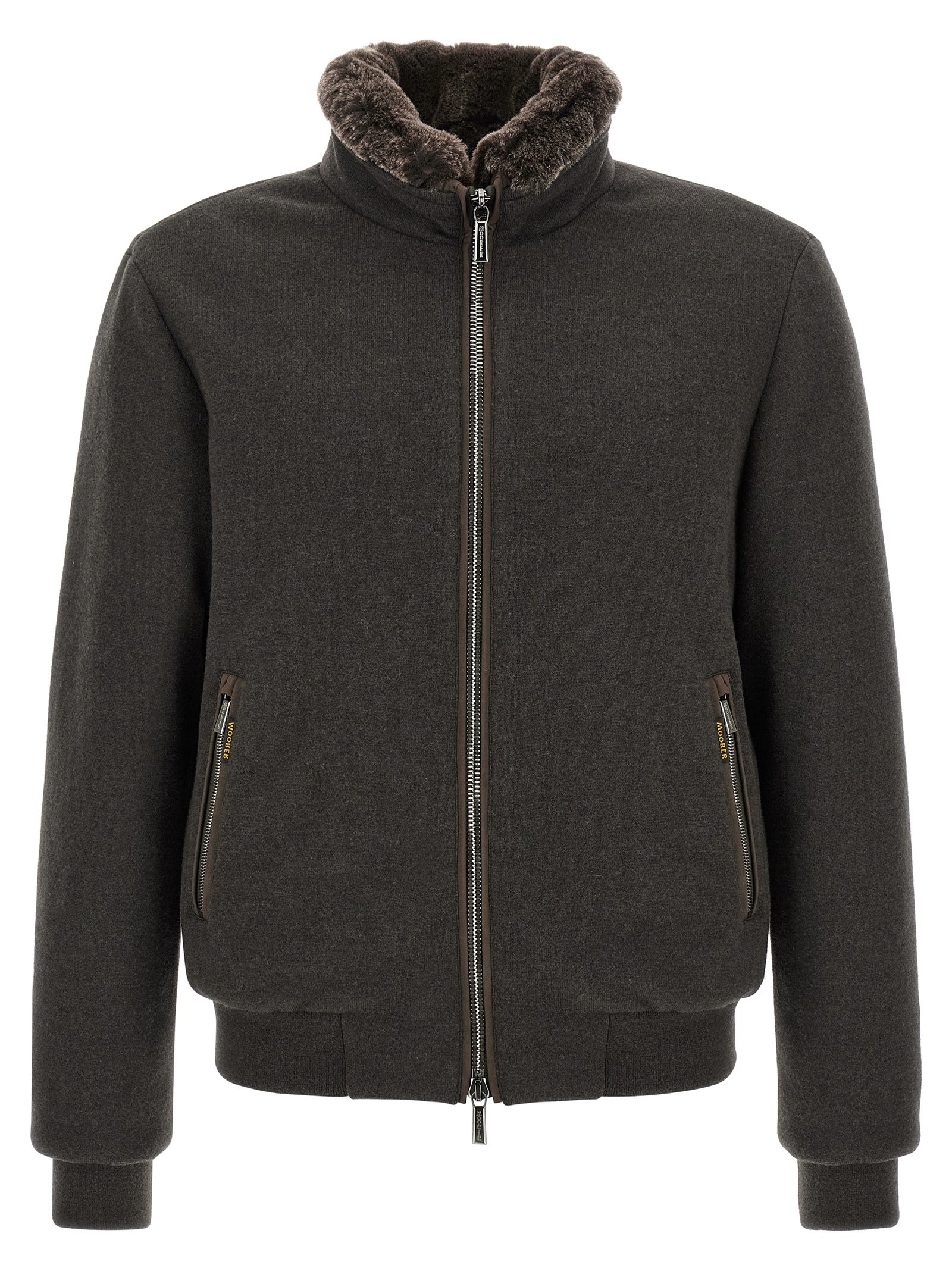 MooRER Brown Wool Bomber