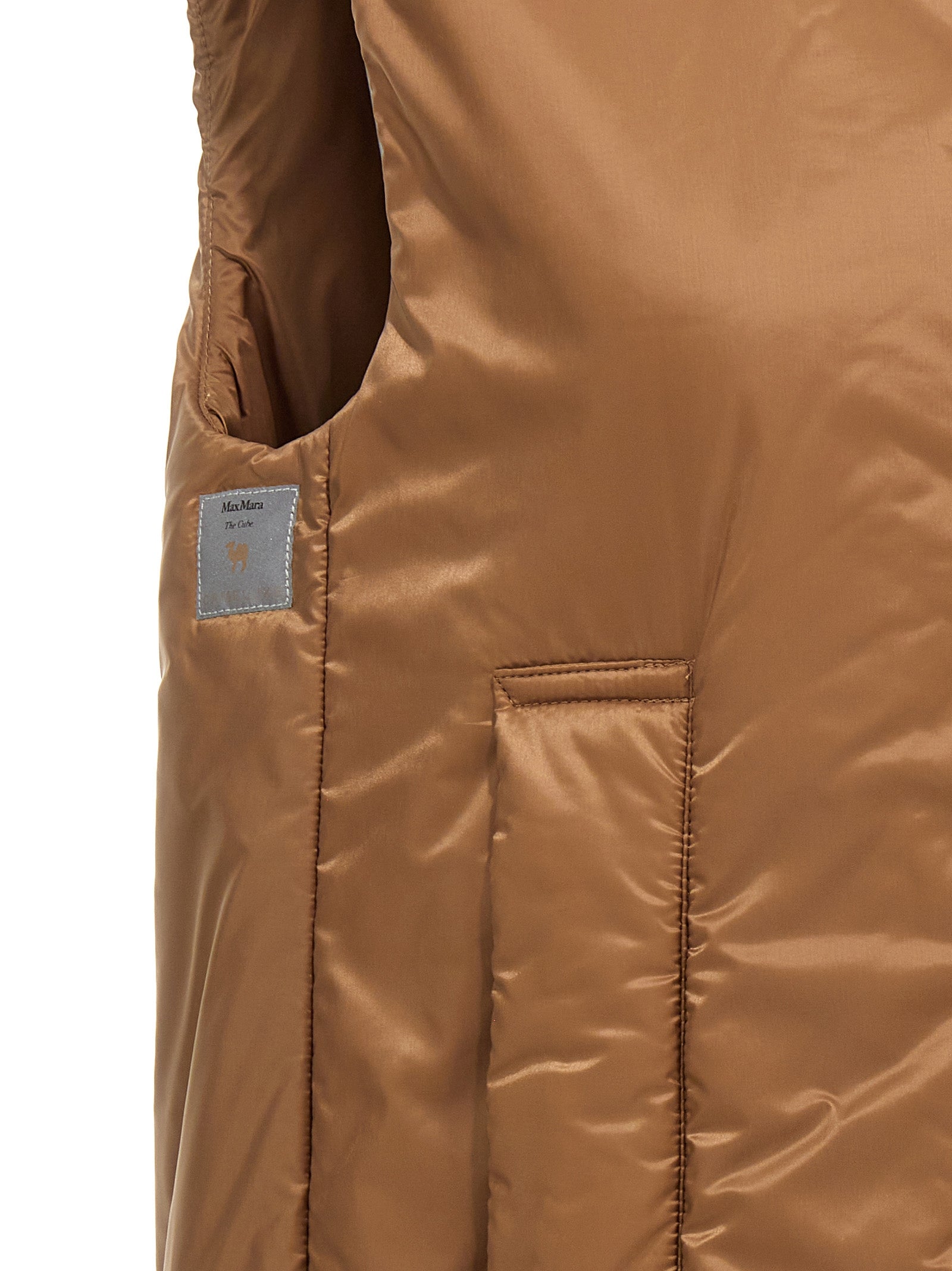 Max Mara Brown Polyester Sleeveless Jacket