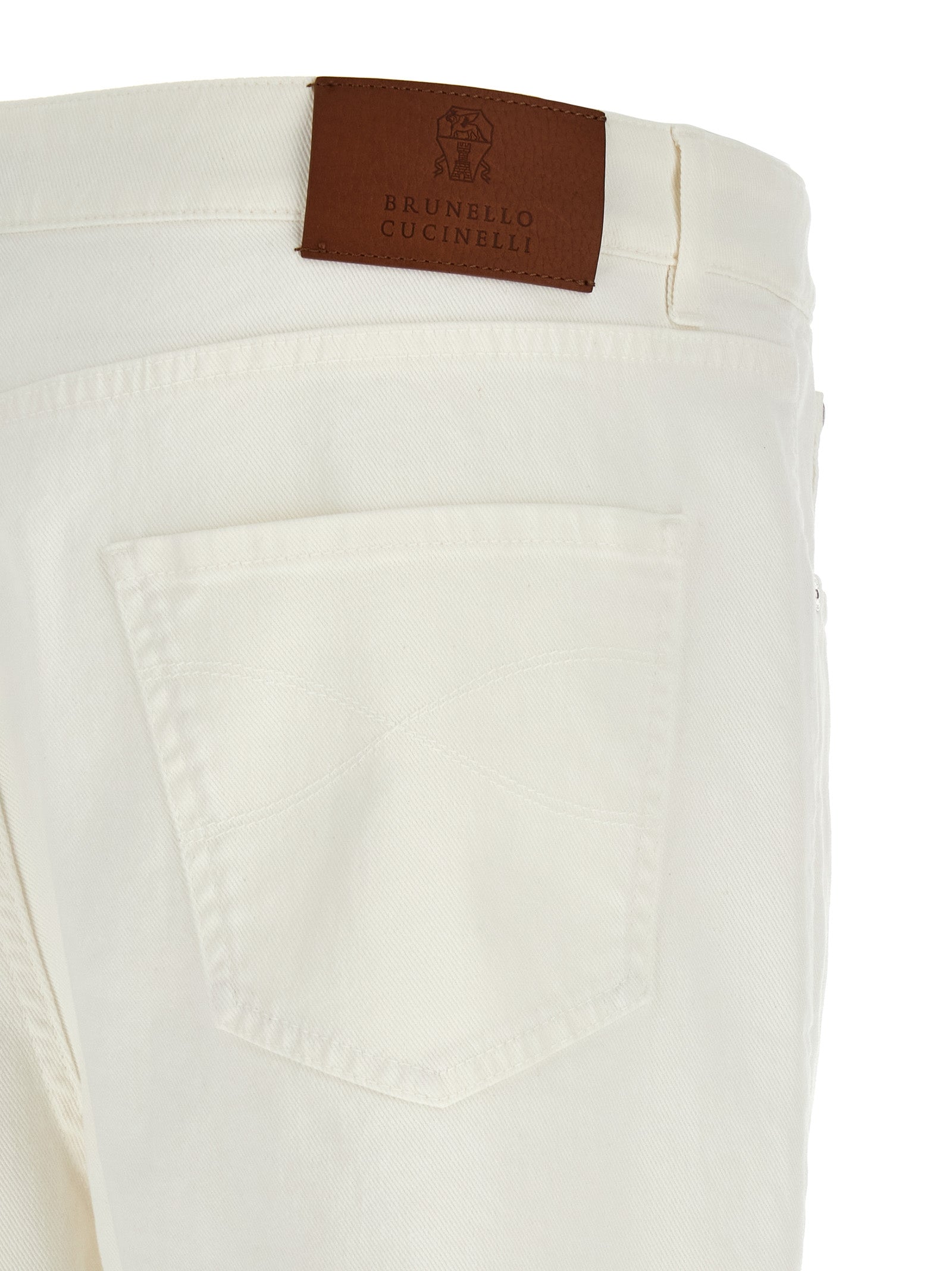 Brunello Cucinelli White Cotton Cropped Jeans