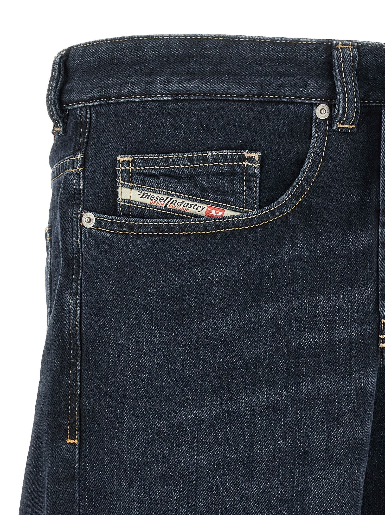 Diesel Blue Cotton Relaxed Fit Jeans