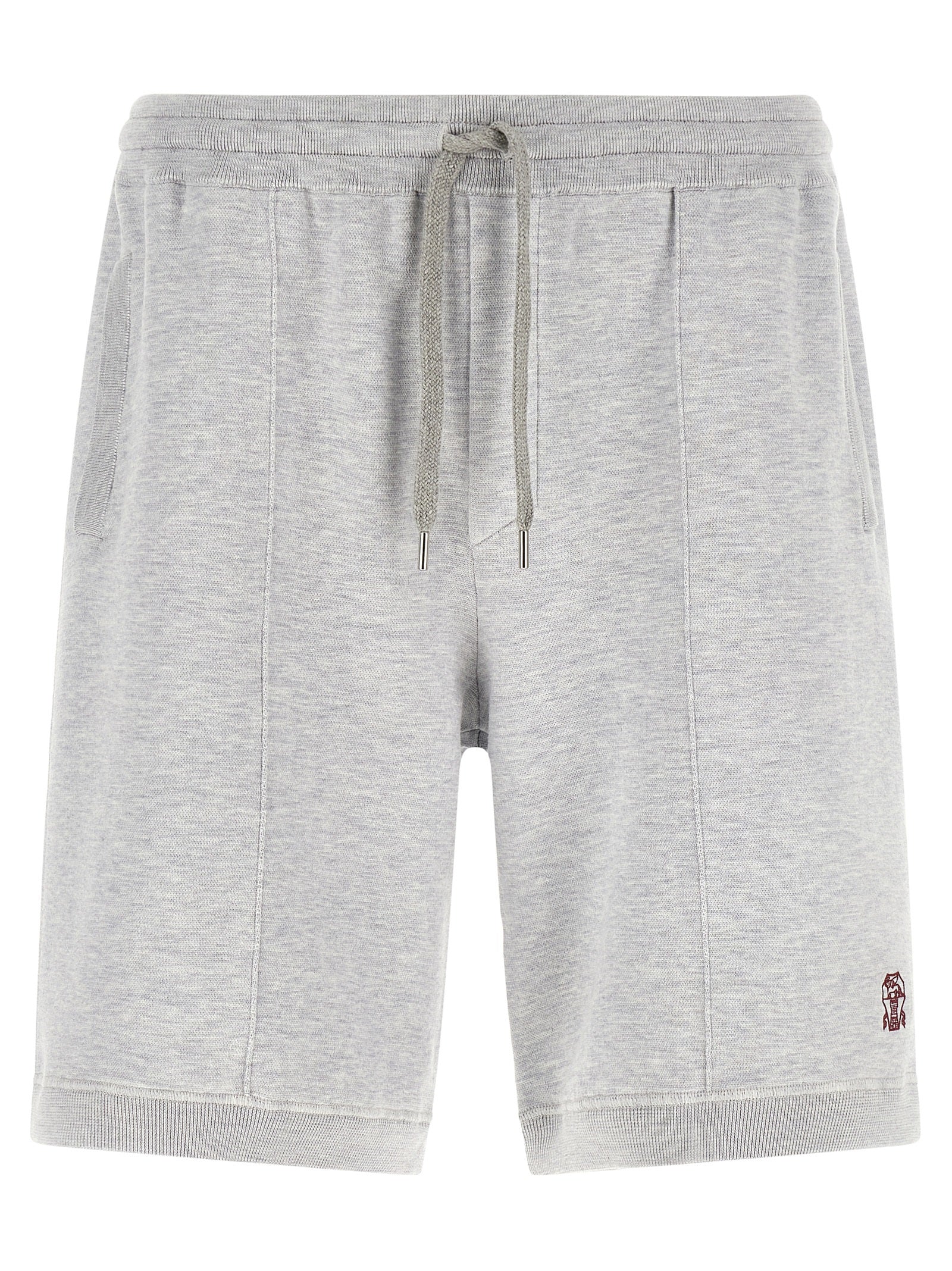 Brunello Cucinelli Gray Silk Bermuda Shorts