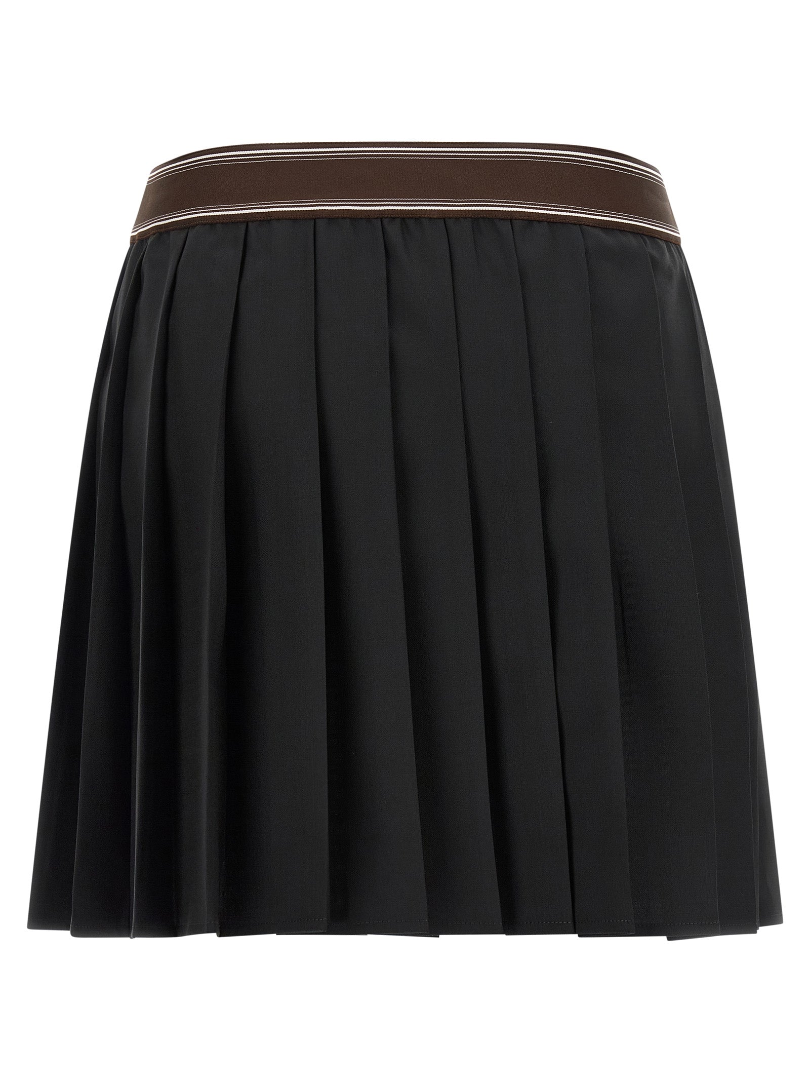 Versace Black Wool Long Skirt