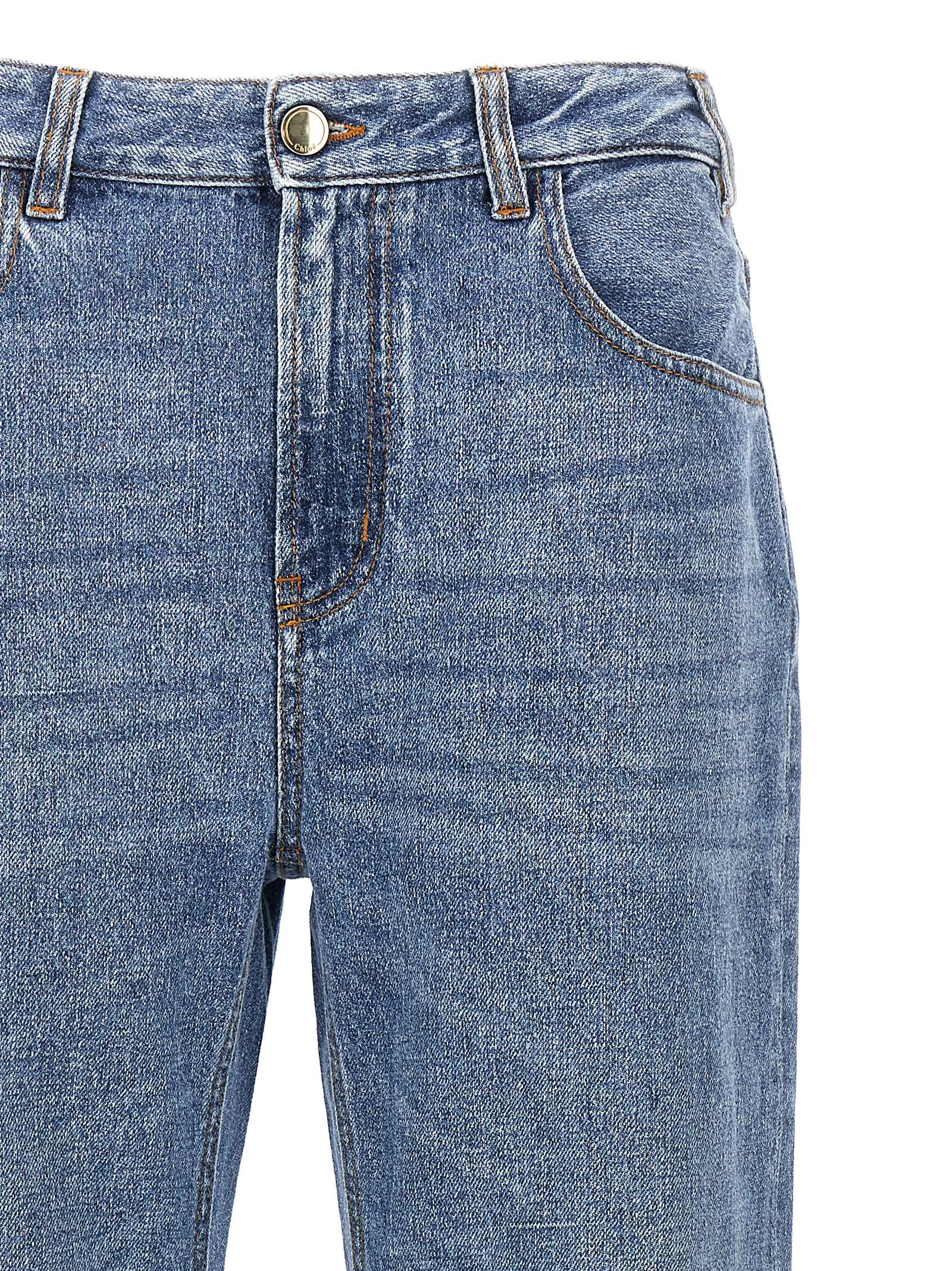 Chloé Blue Cotton High-Waisted Jean