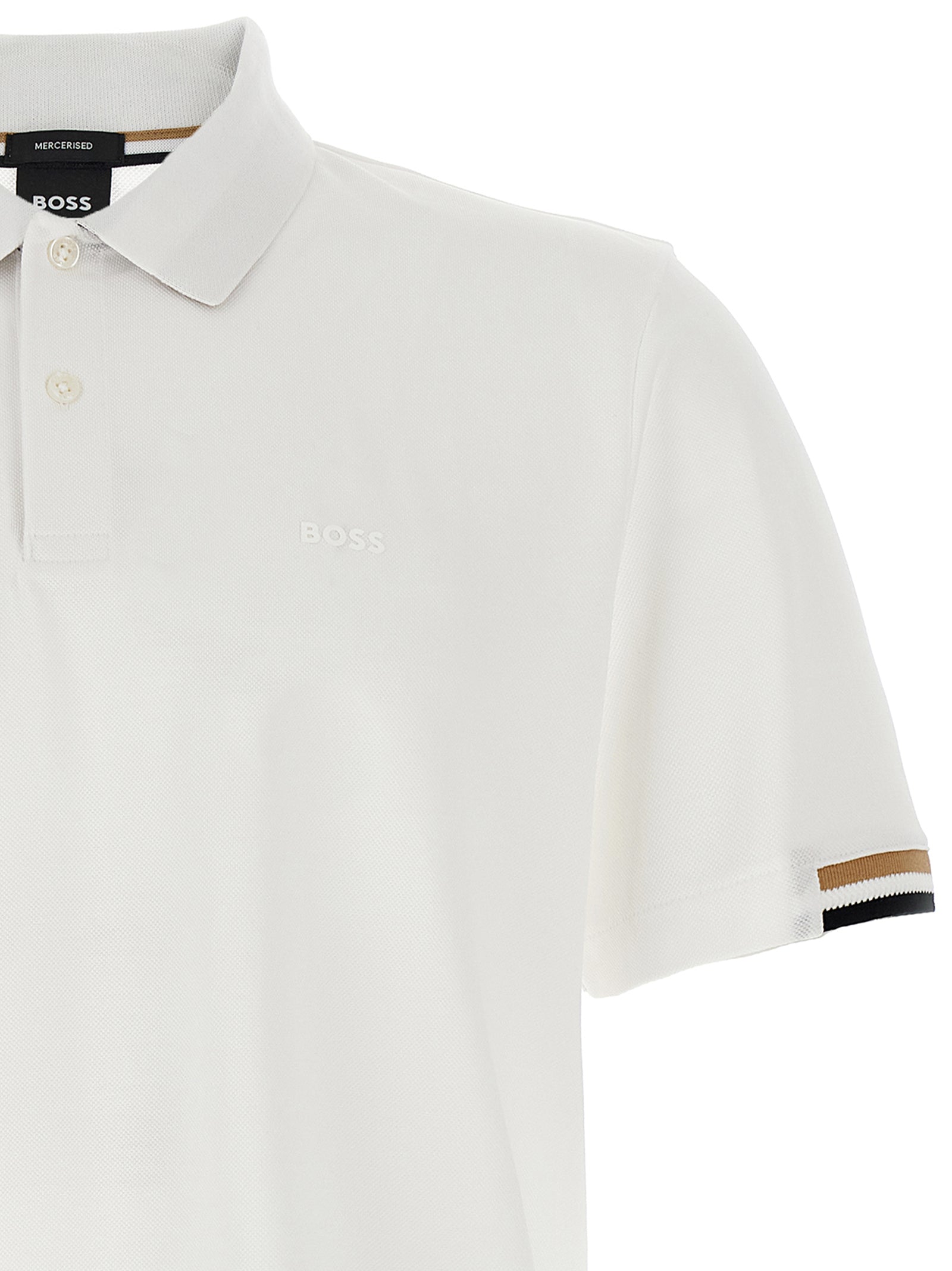 Hugo Boss White Cotton Polo Shirt