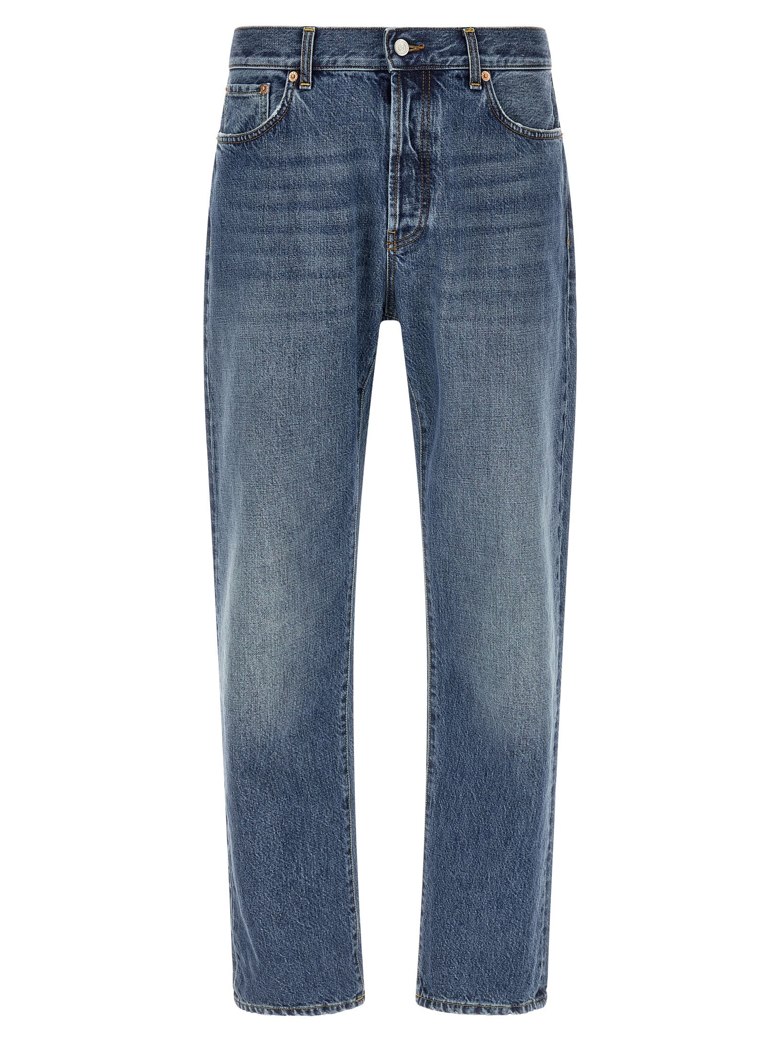 Department 5 Blue Cotton Relaxed Fit Jeans