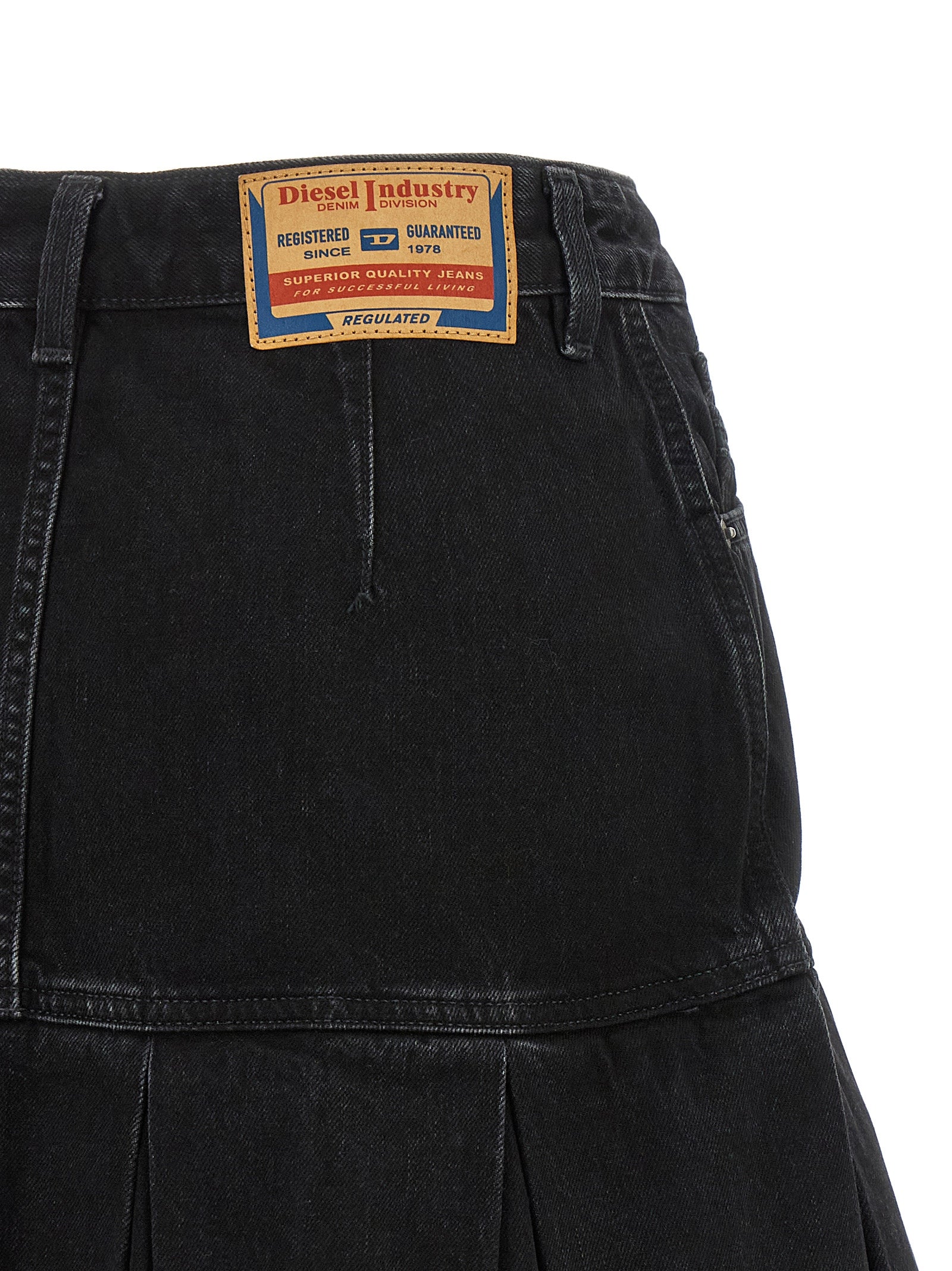 Diesel Blue Cotton Long Skirt