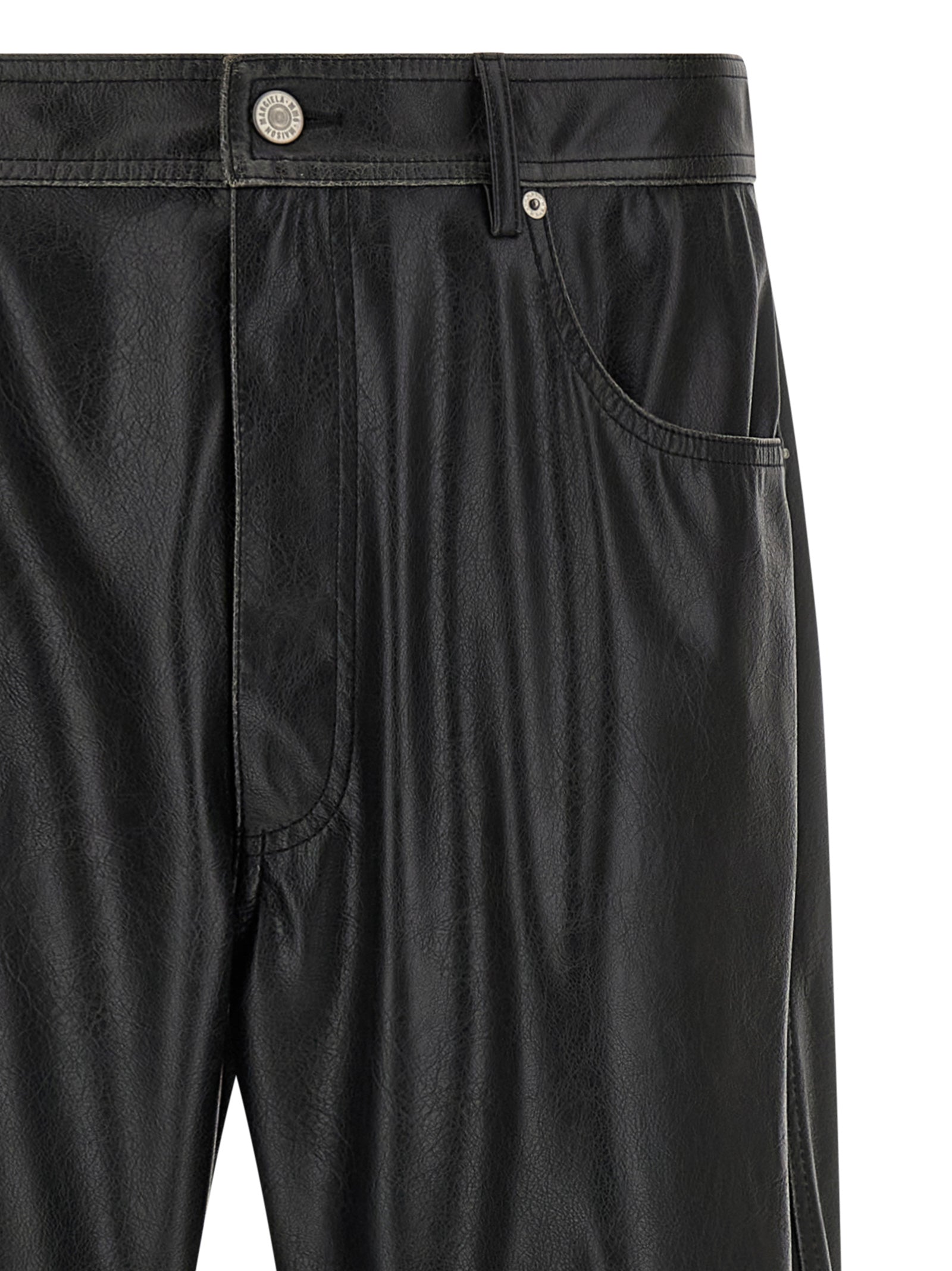 MM6 Maison Margiela Black Polyester Casual Pants