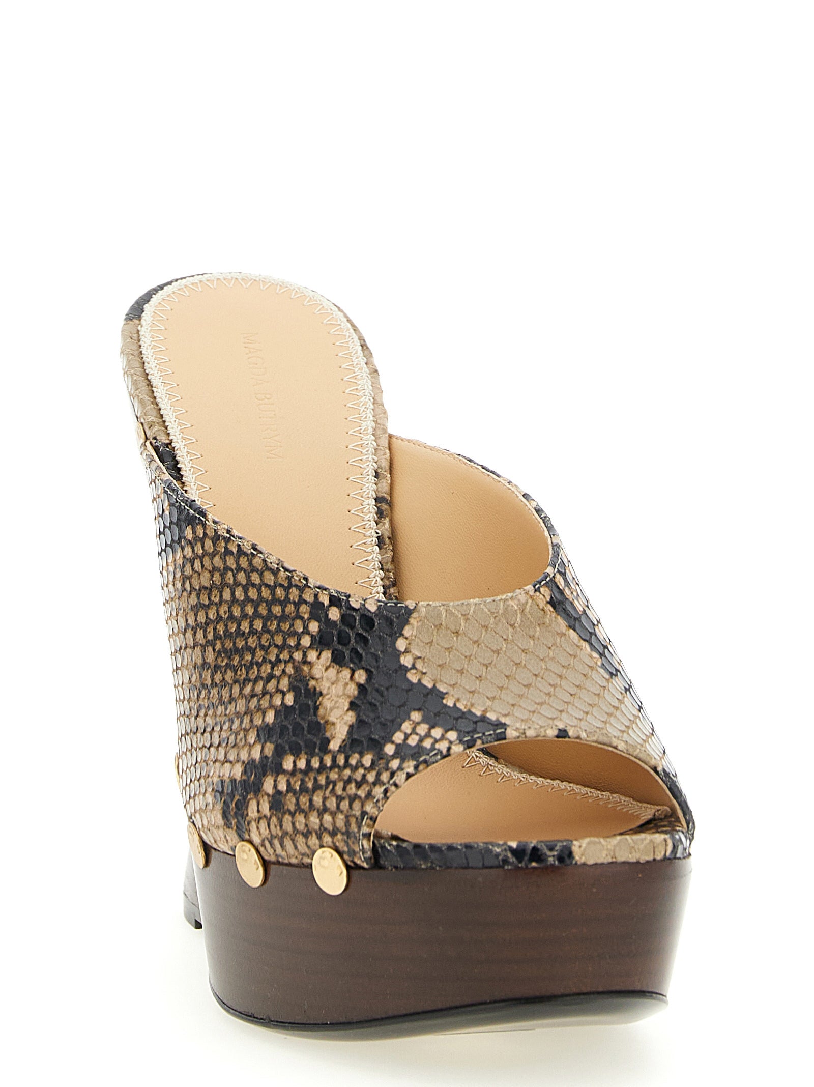 Magda Butrym Brown Calfskin Wedge Sandals