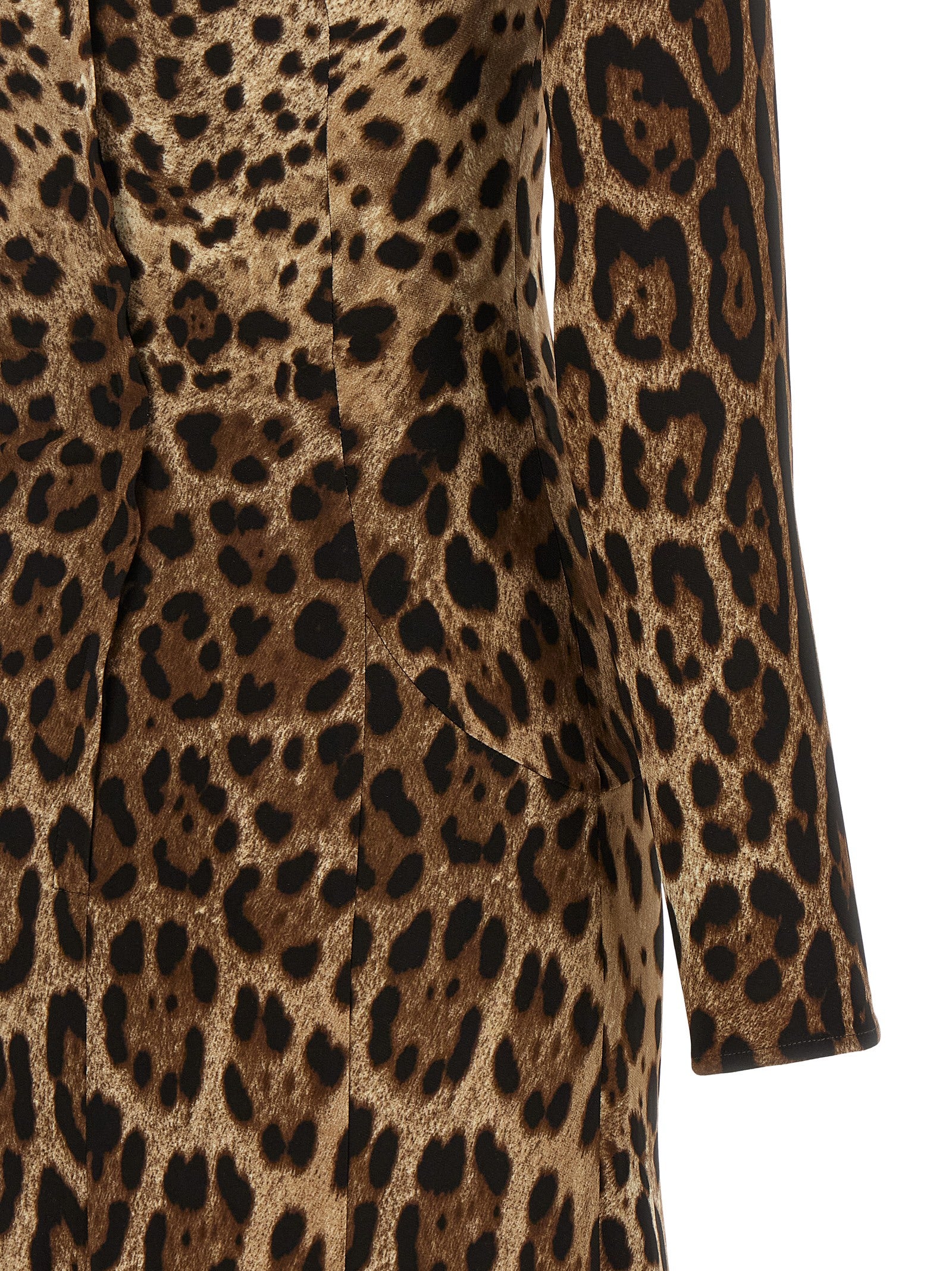 Dolce & Gabbana Brown Viscose Midi Dress