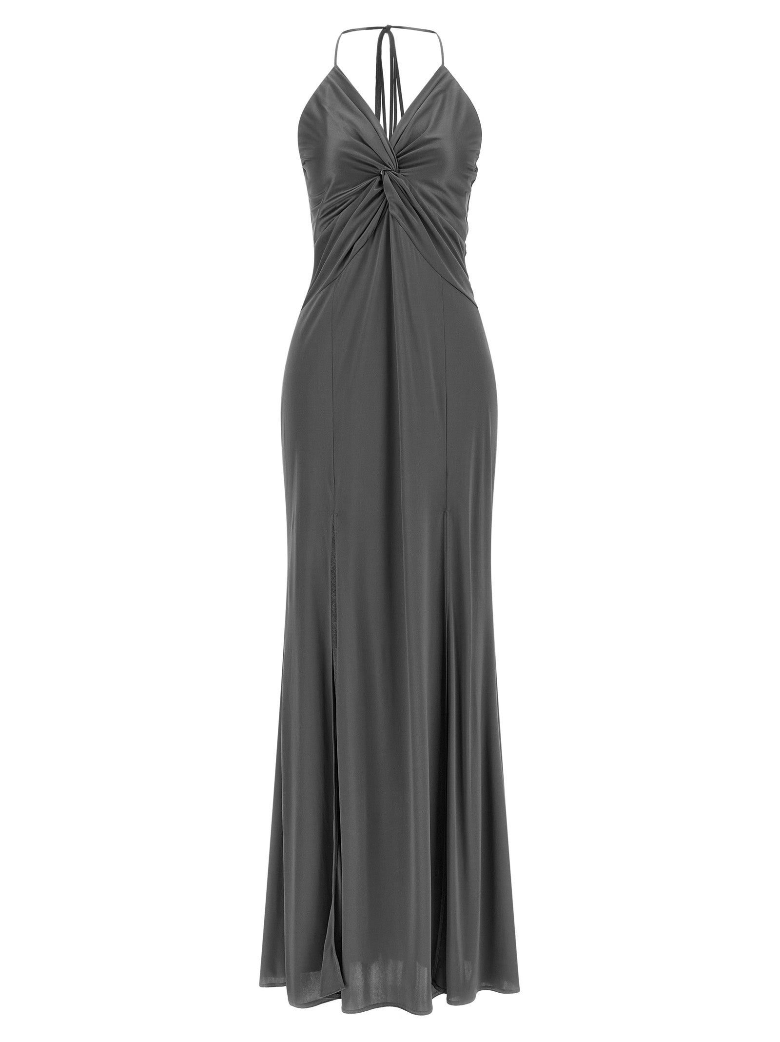 PINKO Gray Acetate Long Dress
