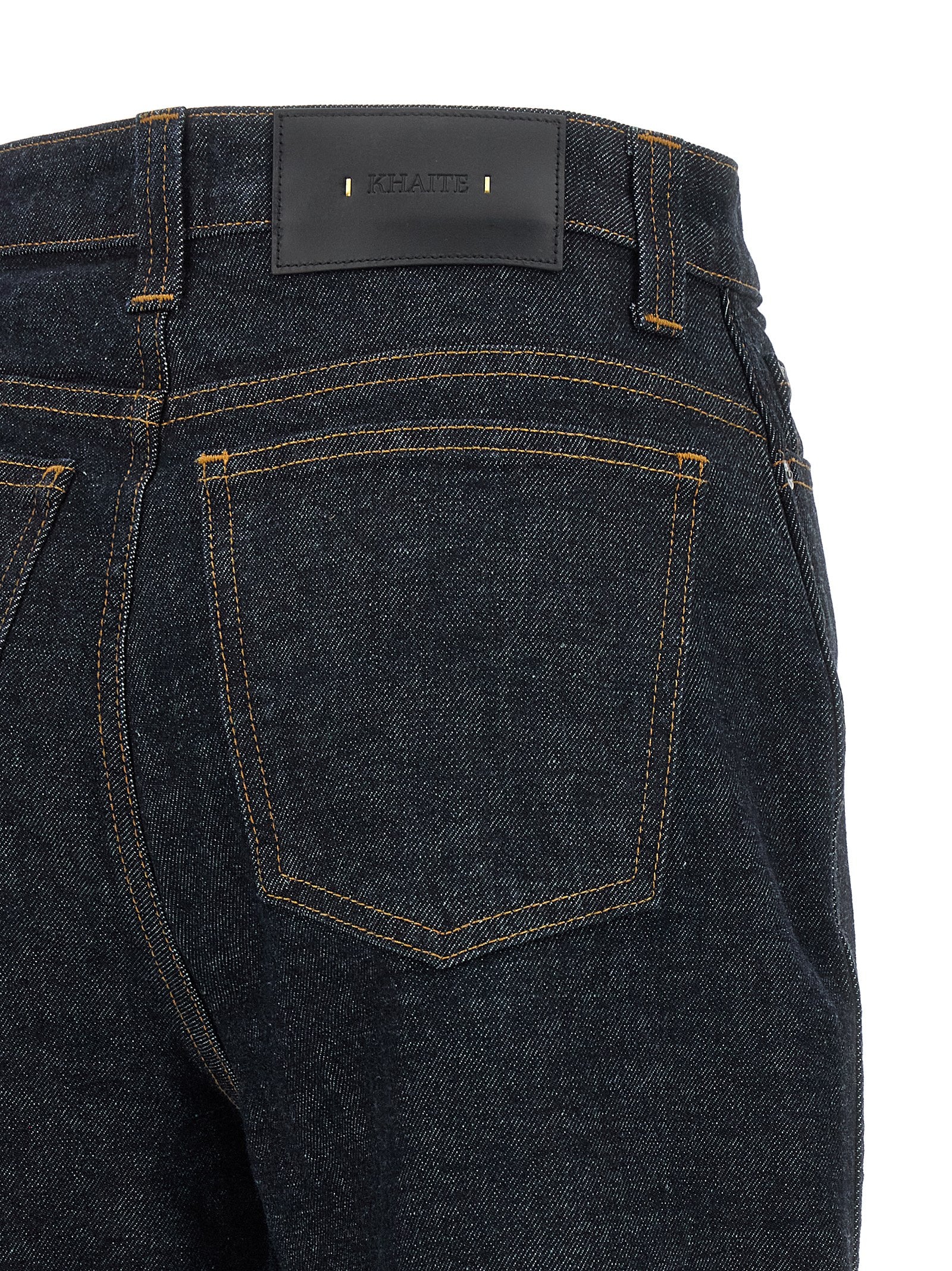 Khaite Blue Cotton Flared Jeans