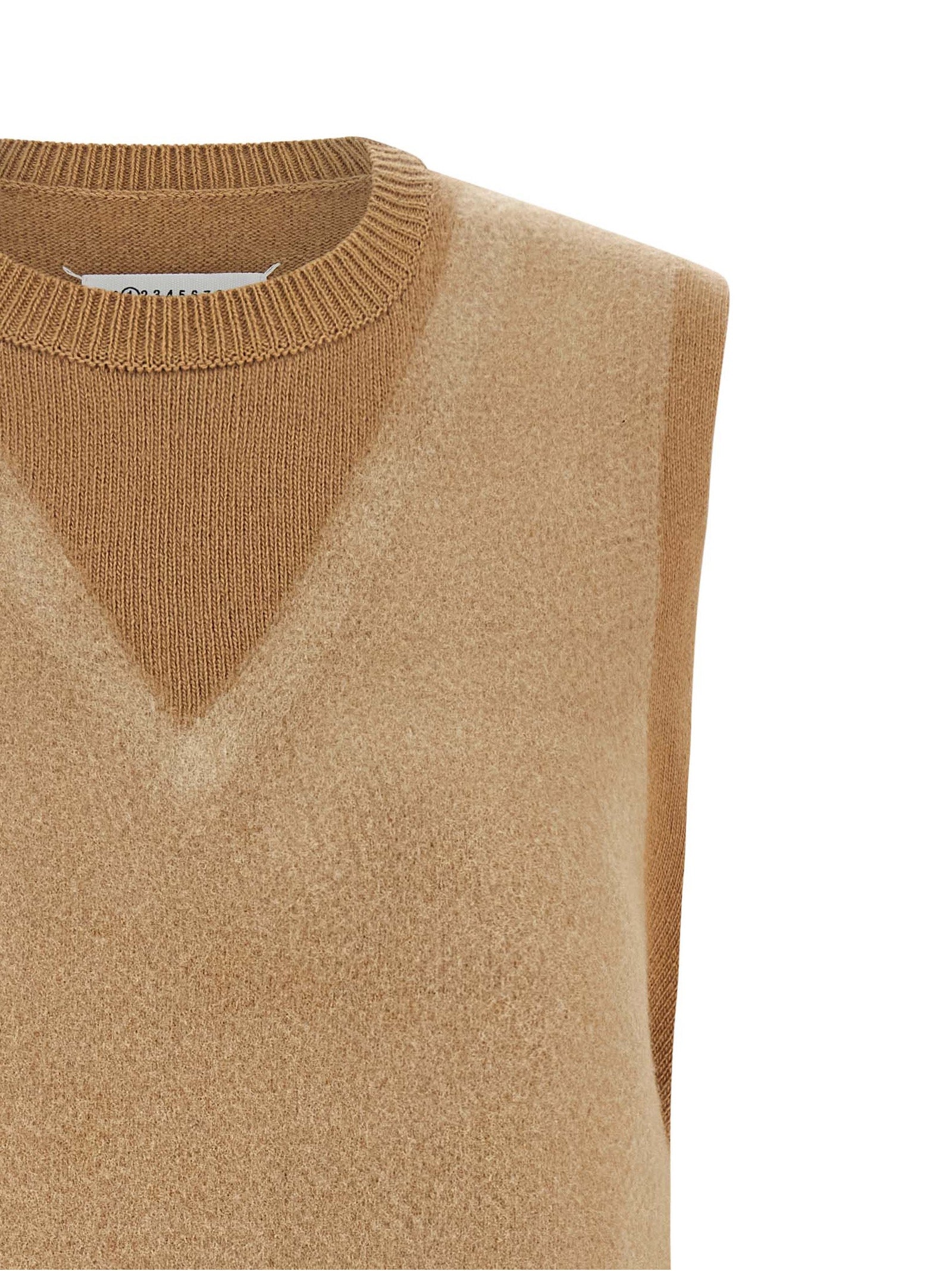 Maison Margiela Beige Virgin Wool Sleeveless Jacket