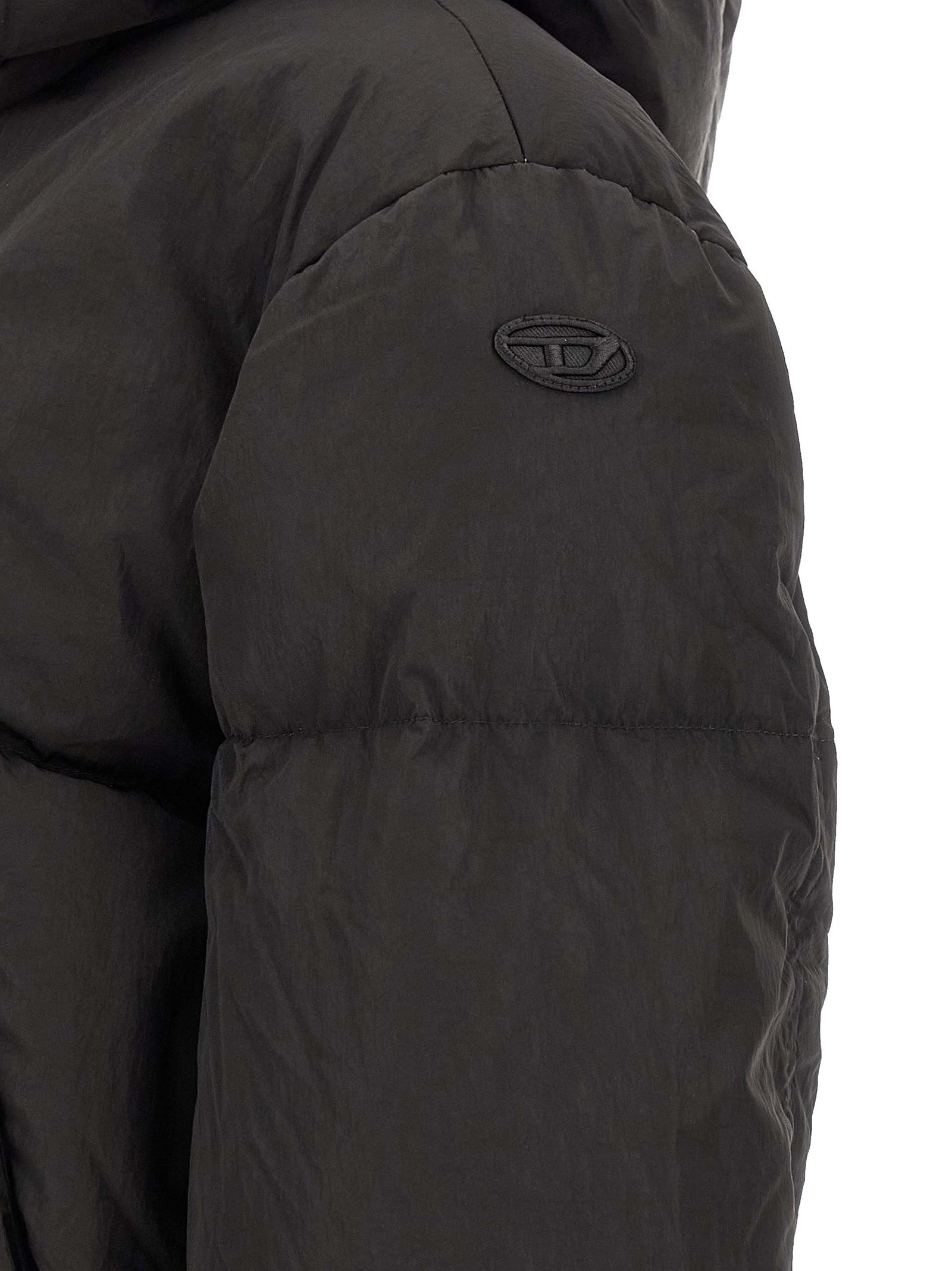Diesel Black Polyamide Full-Length Jacket