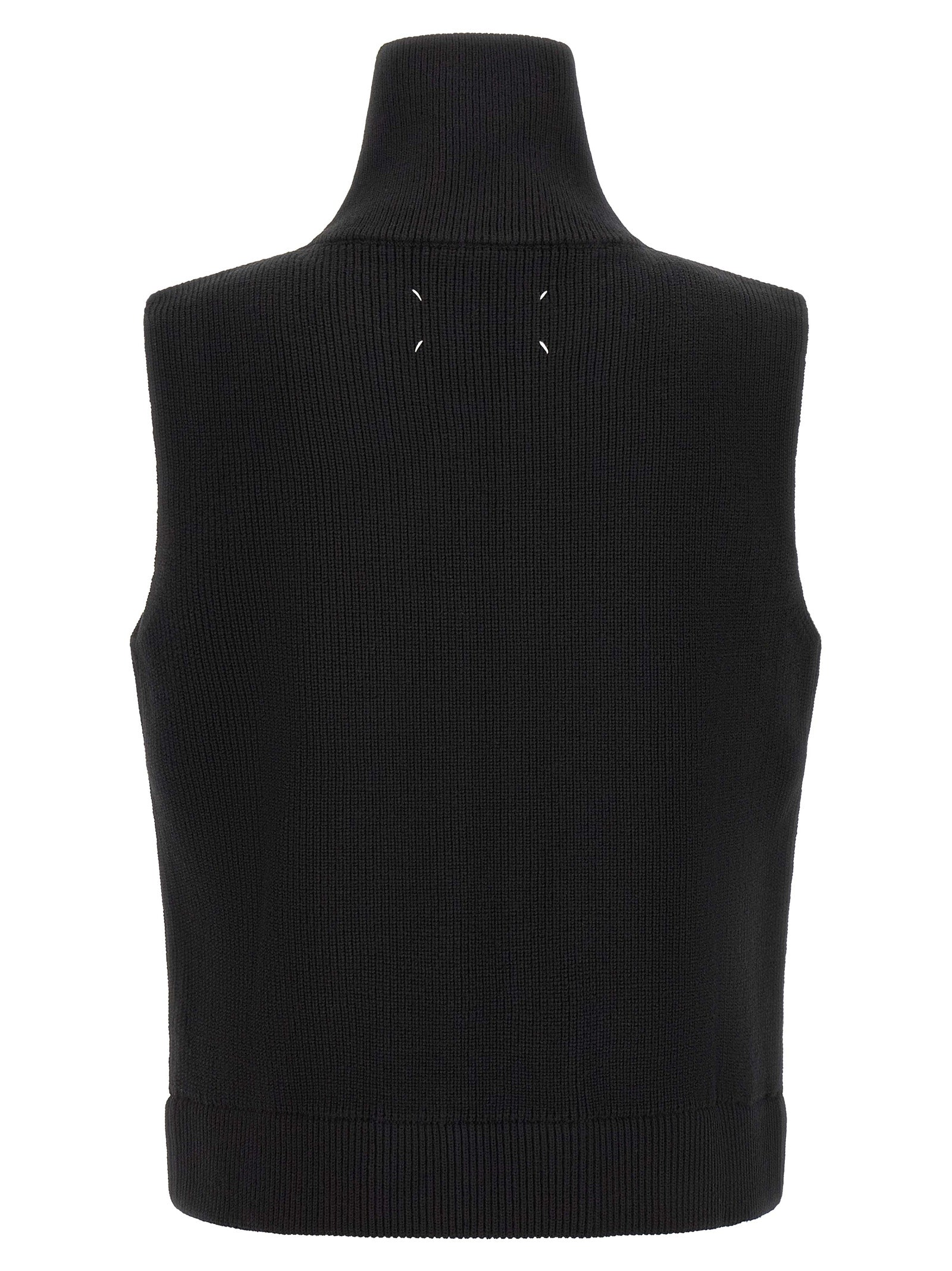 Maison Margiela Black Wool Sleeveles Sweater